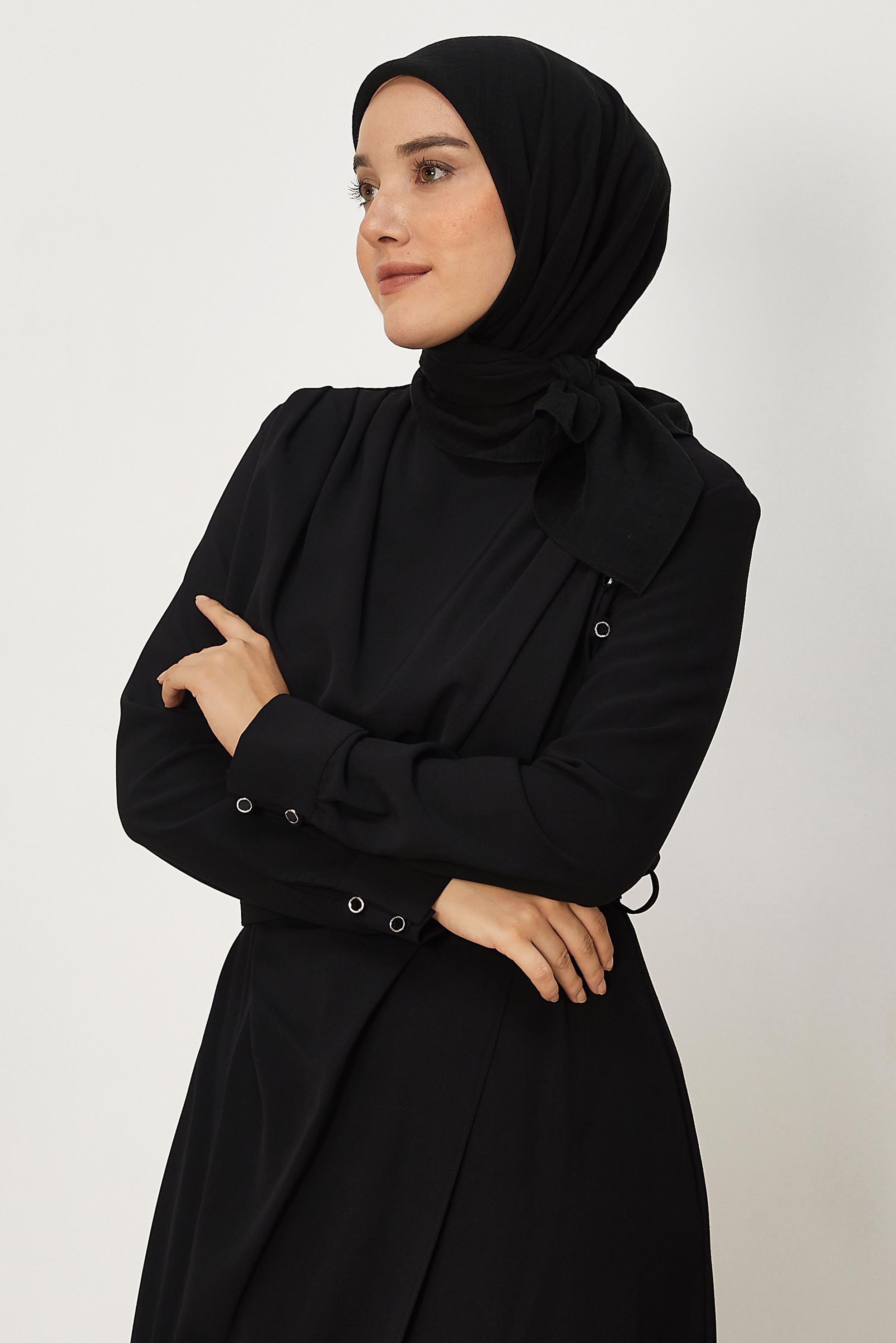 Tesettür giyim SİYAH ALVİNA ALLURE DÜZ EŞARP 8669