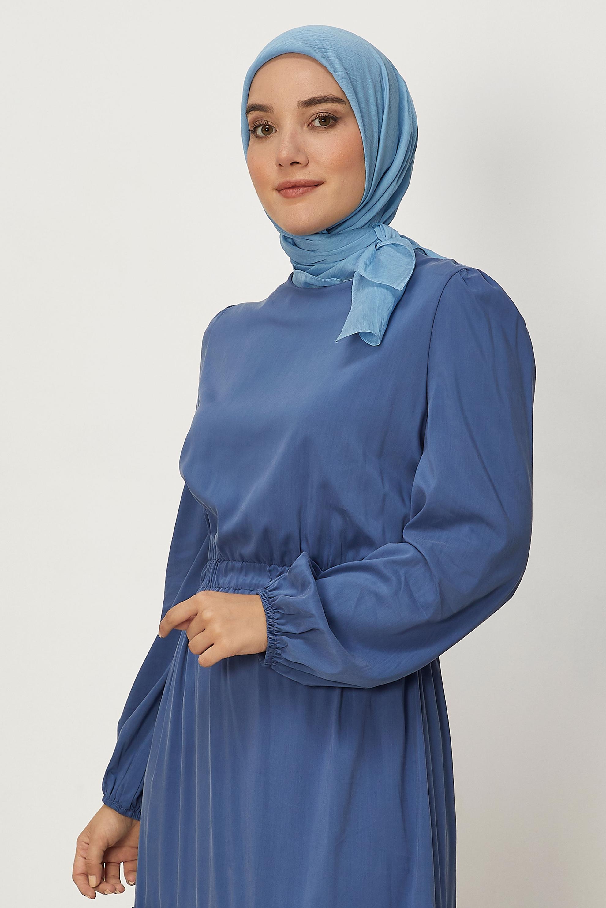 Tesettür giyim MAVİ ALVİNA ALLURE DÜZ EŞARP 8669