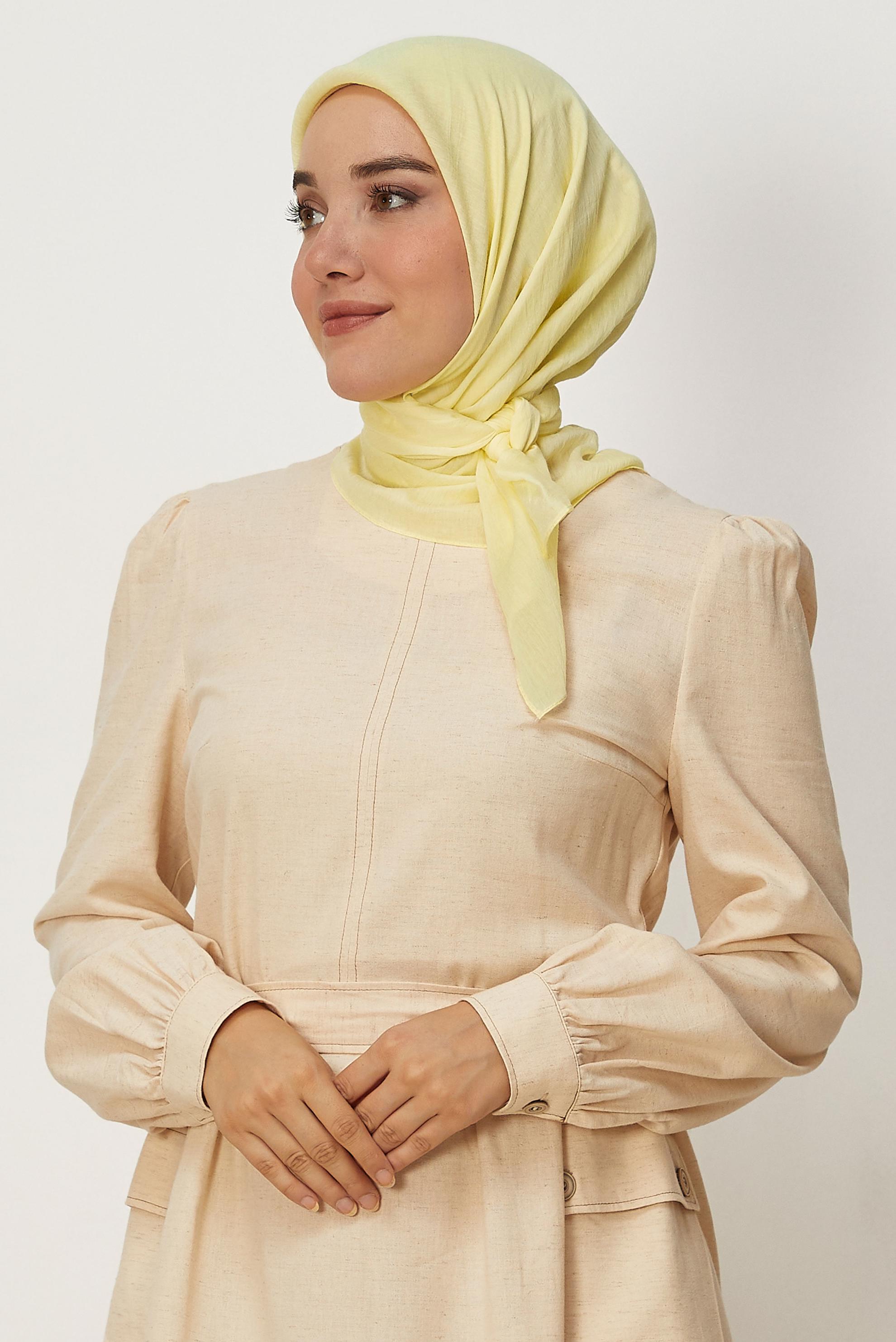 Tesettür giyim SARI ALVİNA ALLURE DÜZ EŞARP 8669