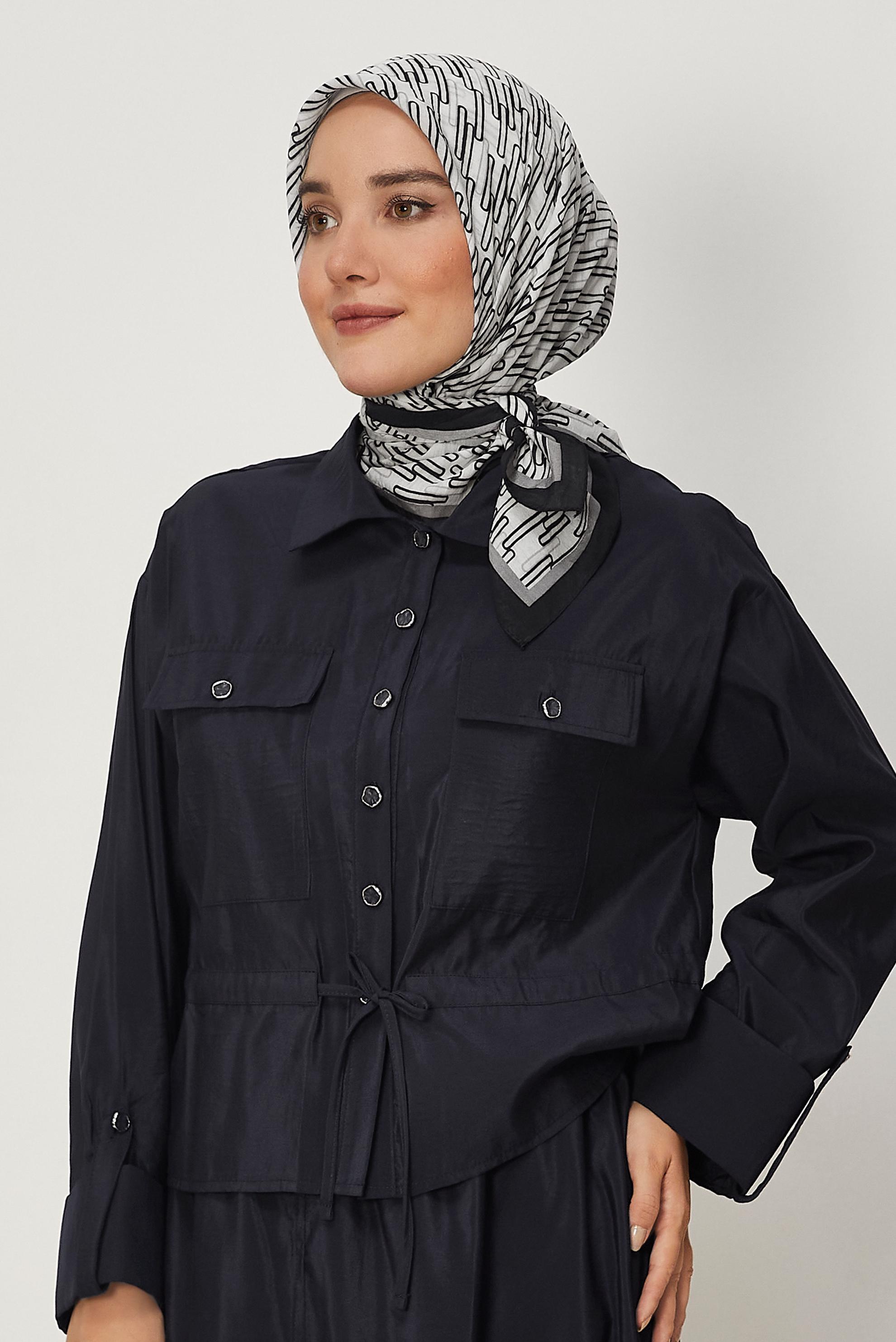 Hijab clothing BLACK ALVINA PATTERNED MODAL SCARF 8672