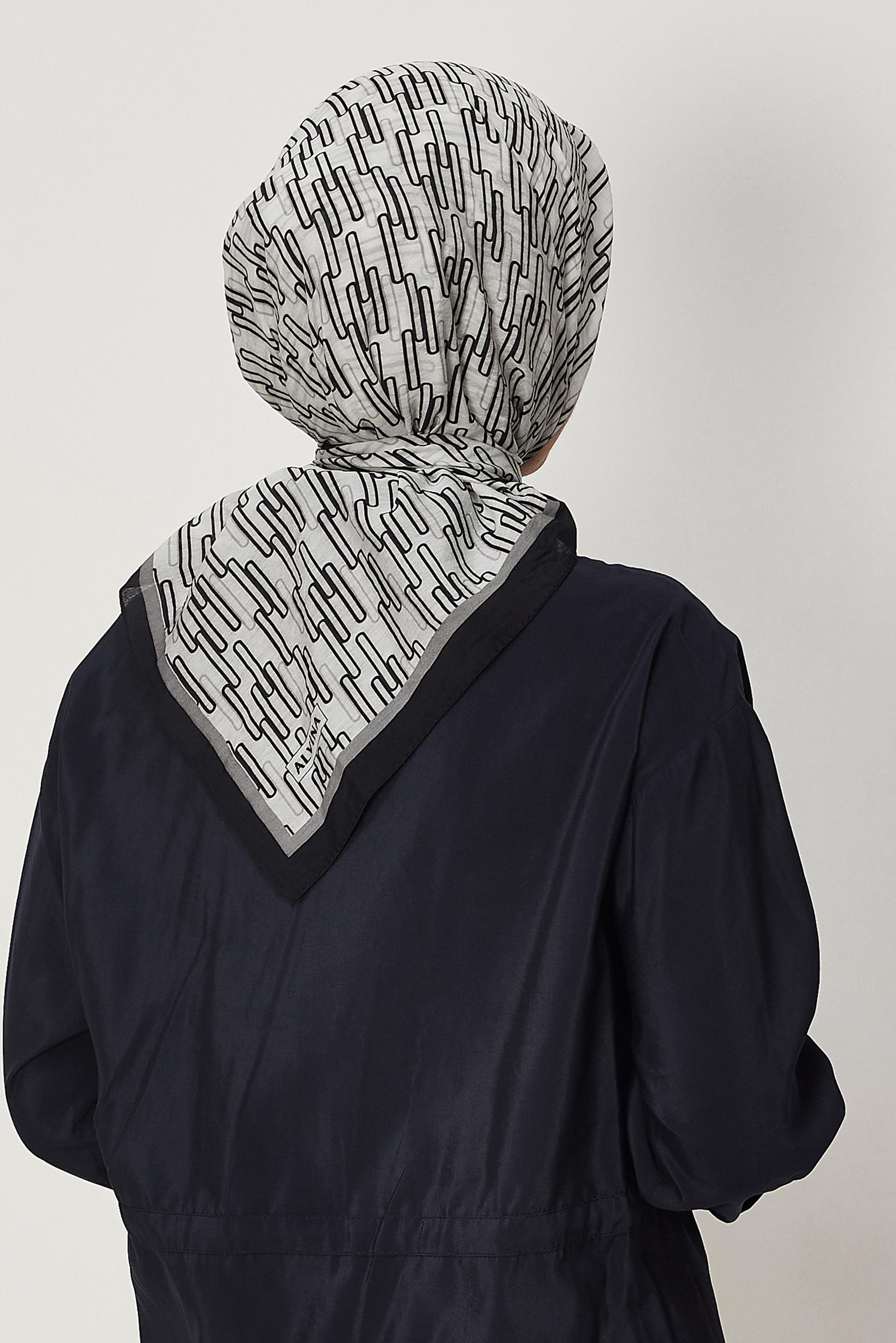 Hijab clothing BLACK ALVINA PATTERNED MODAL SCARF 8672