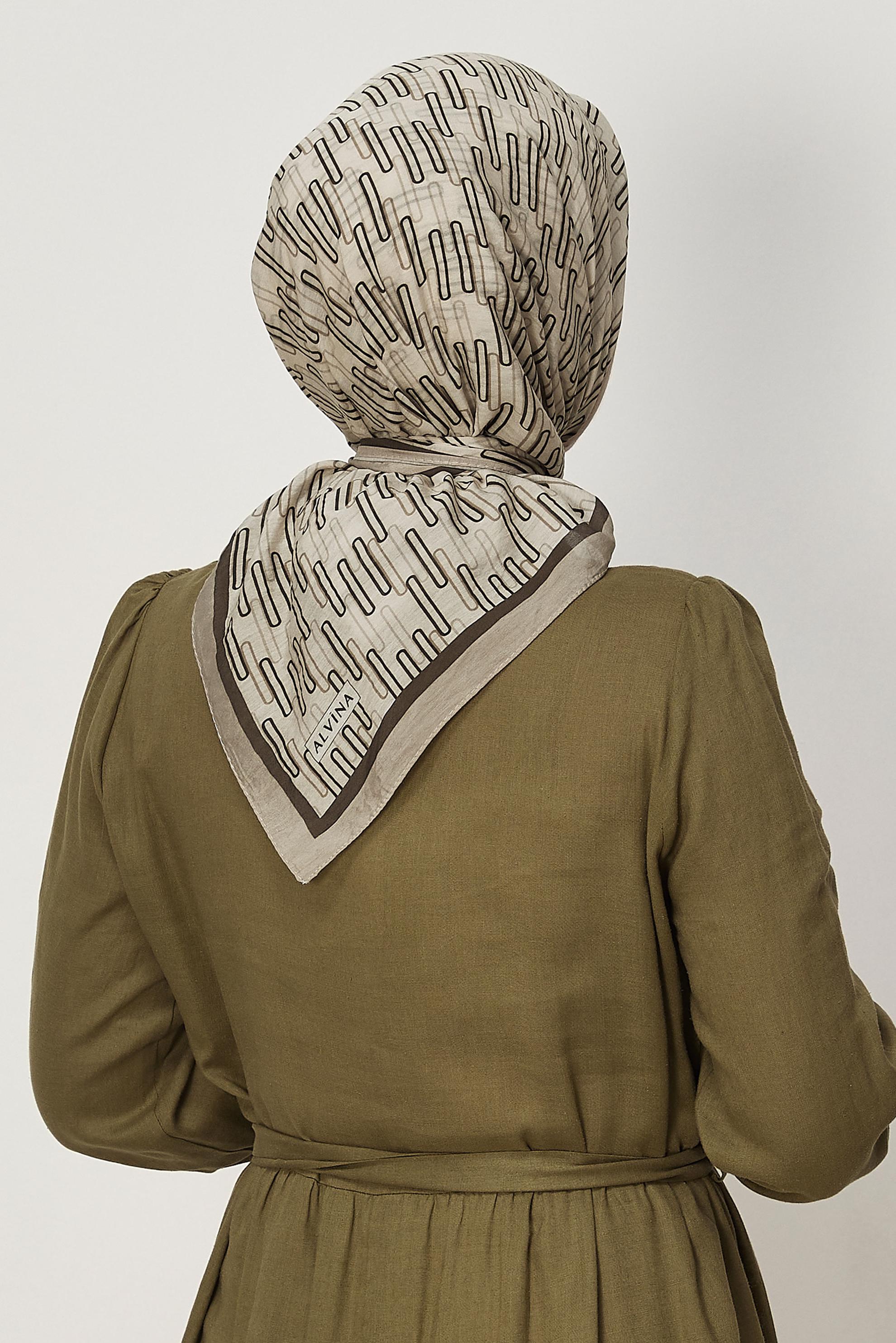 Hijab clothing BROWN ALVINA PATTERNED MODAL SCARF 8672