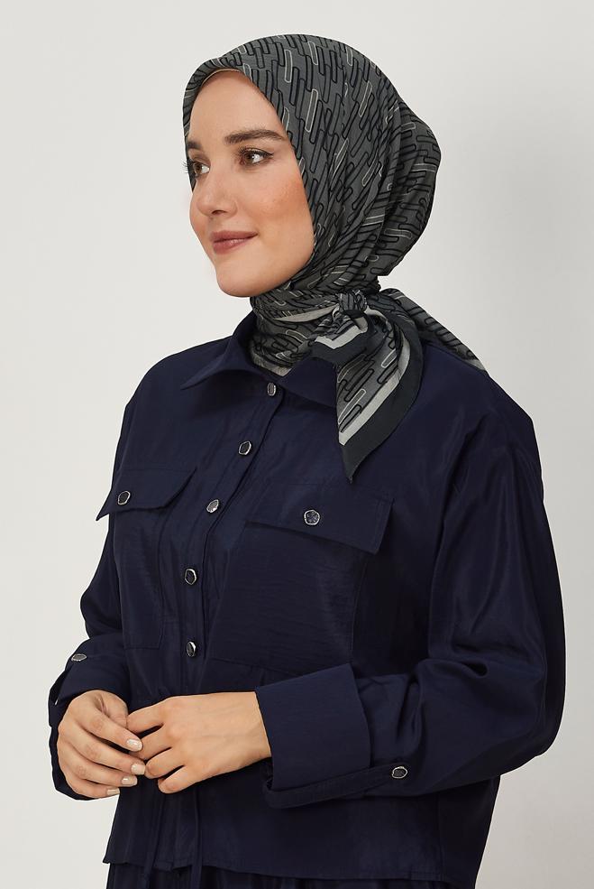 Hijab clothing BROWN ALVINA PATTERNED MODAL SCARF 8672 - ALVİNA