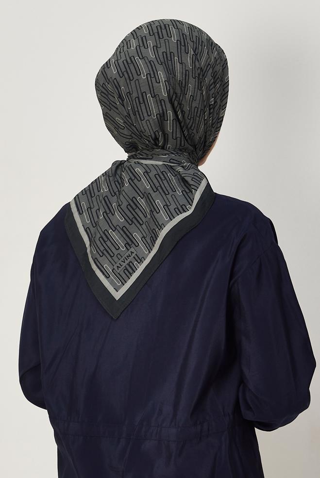 Hijab clothing BROWN ALVINA PATTERNED MODAL SCARF 8672 - ALVİNA