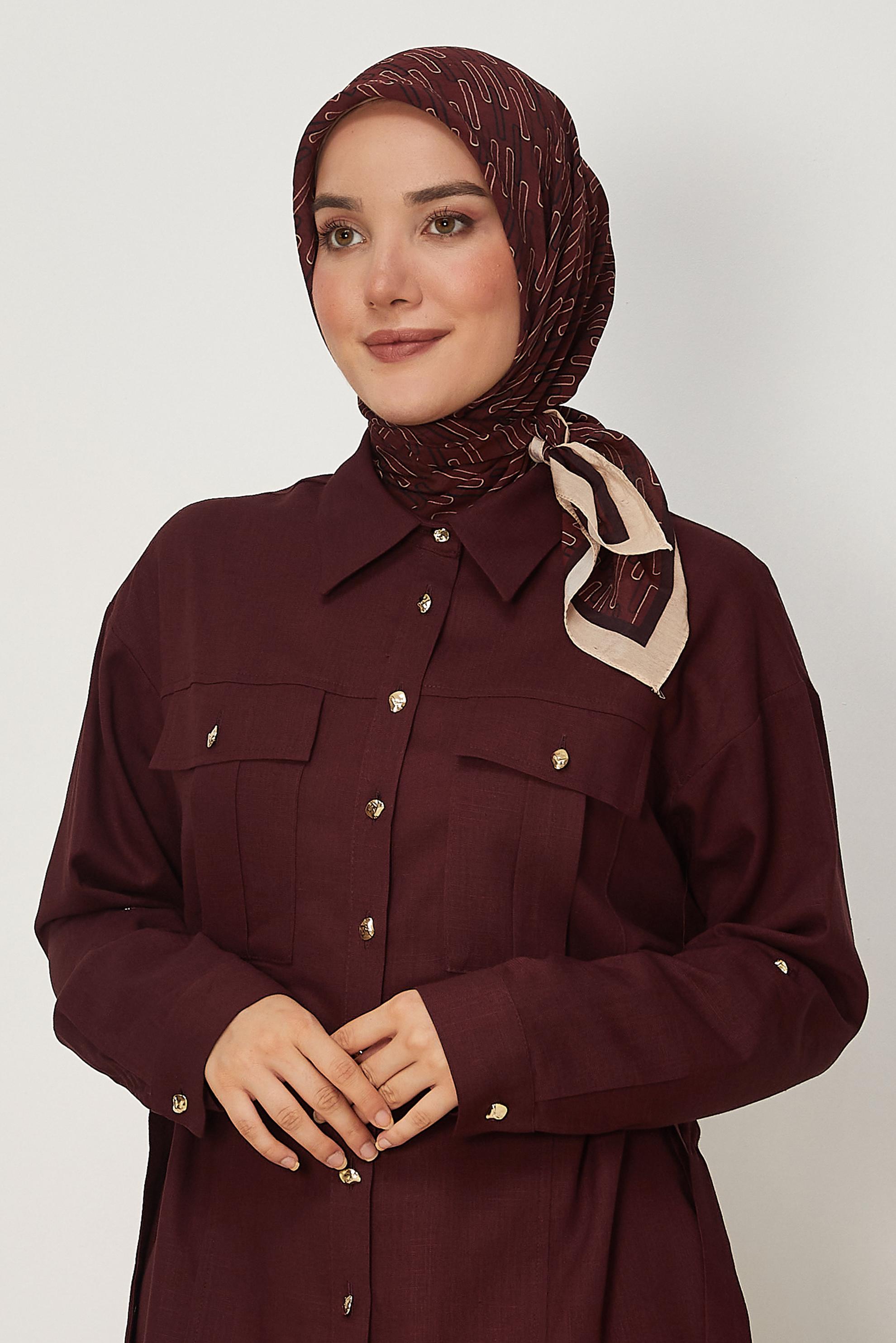 Hijab clothing BROWN ALVINA PATTERNED MODAL SCARF 8672