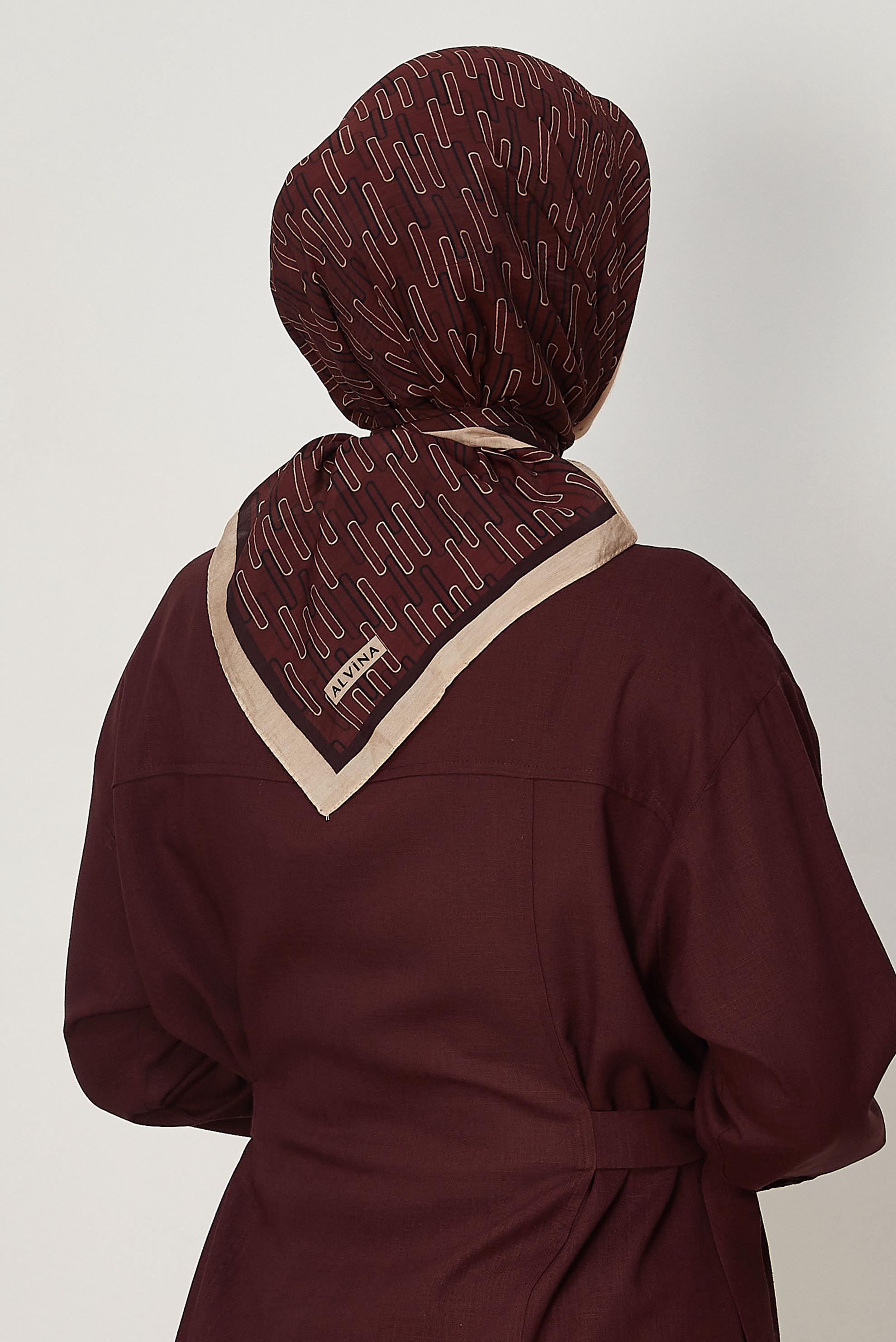 Hijab clothing BROWN ALVINA PATTERNED MODAL SCARF 8672