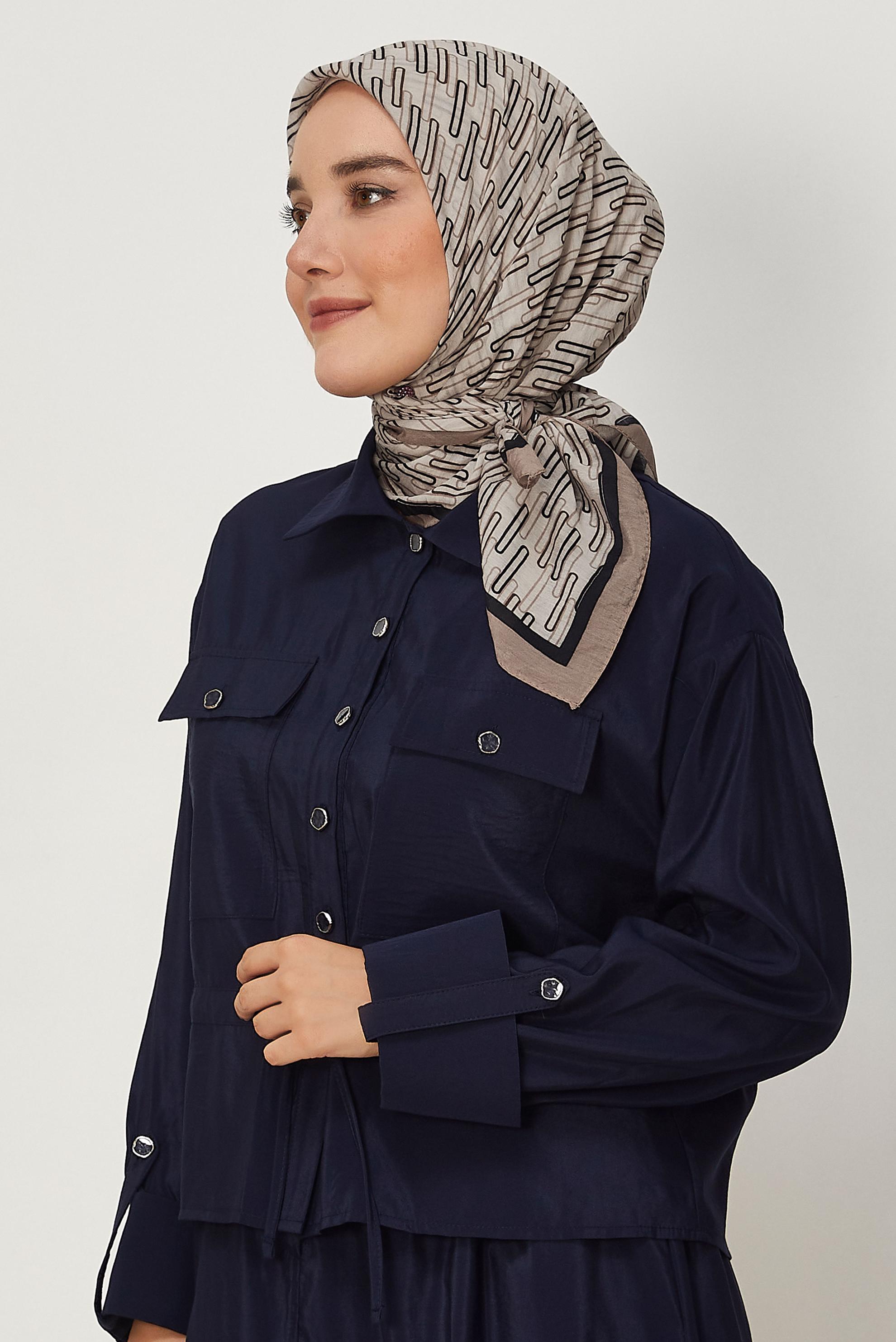 Hijab clothing BEIGE ALVINA PATTERNED MODAL SCARF 8672
