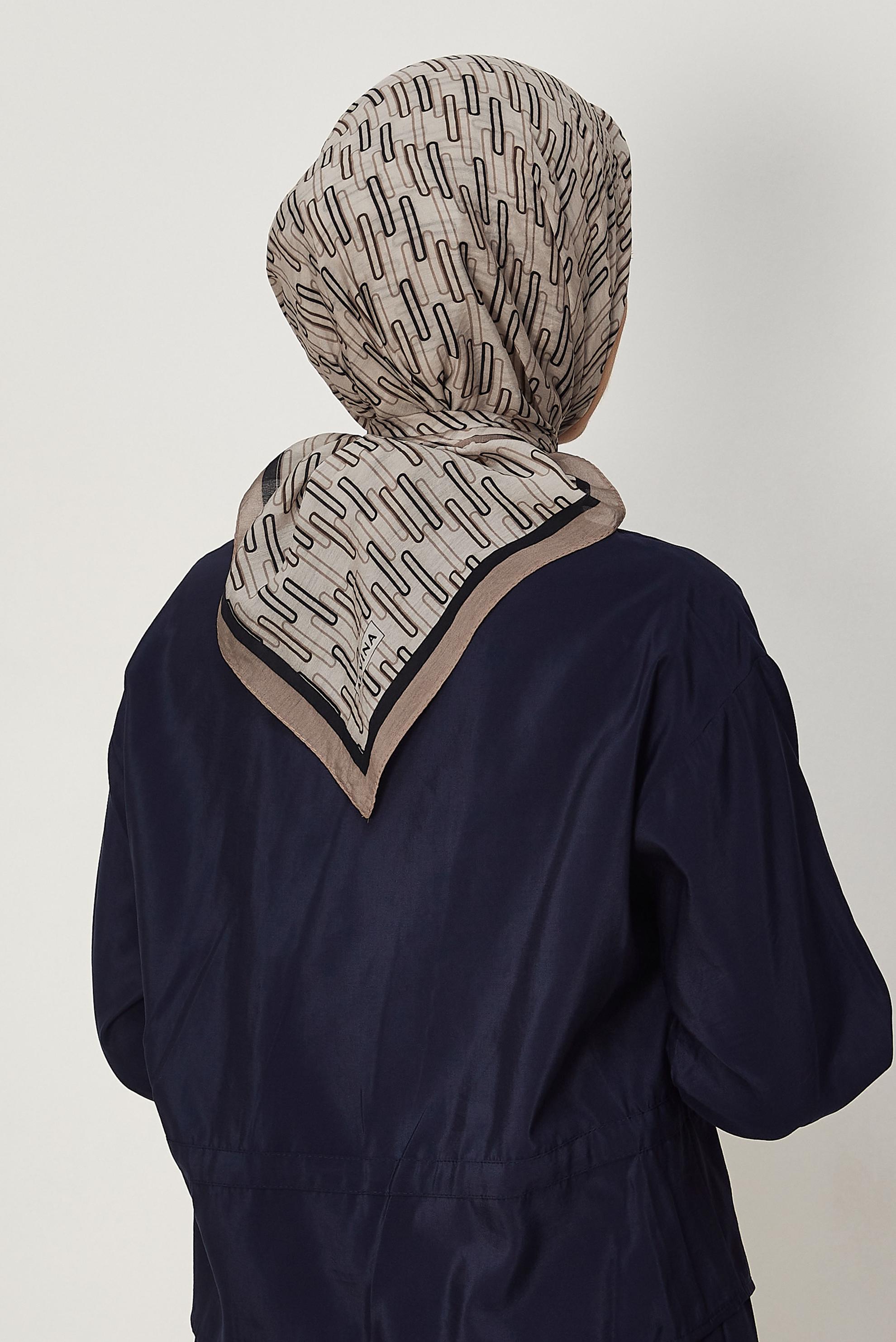 Hijab clothing BEIGE ALVINA PATTERNED MODAL SCARF 8672