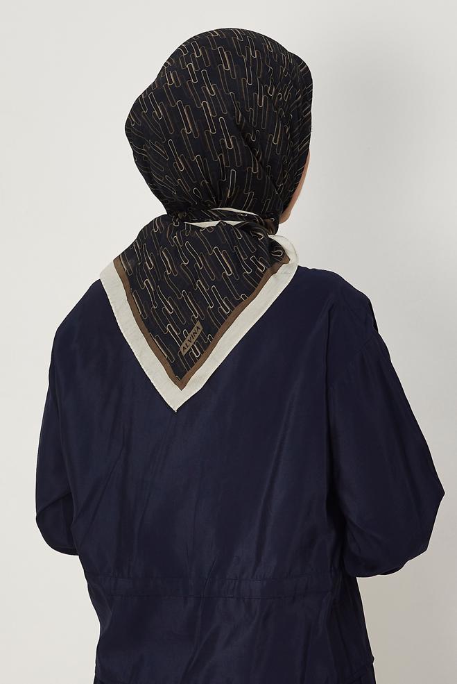 Hijab clothing BROWN ALVINA PATTERNED MODAL SCARF 8672 - ALVİNA