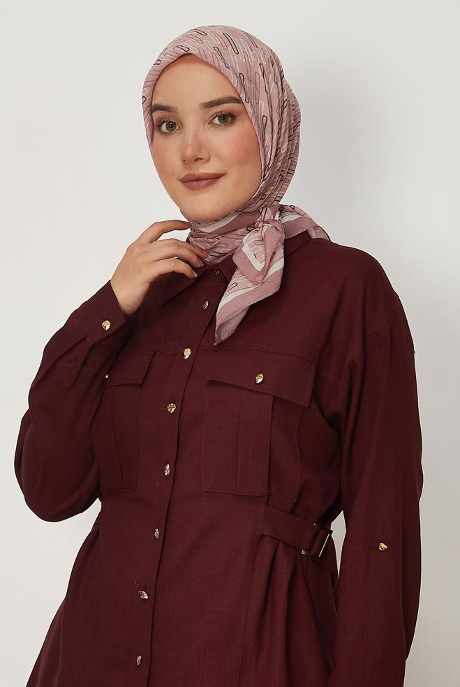 Hijab clothing PINK ALVINA PATTERNED MODAL SCARF 8672 - ALVİNA