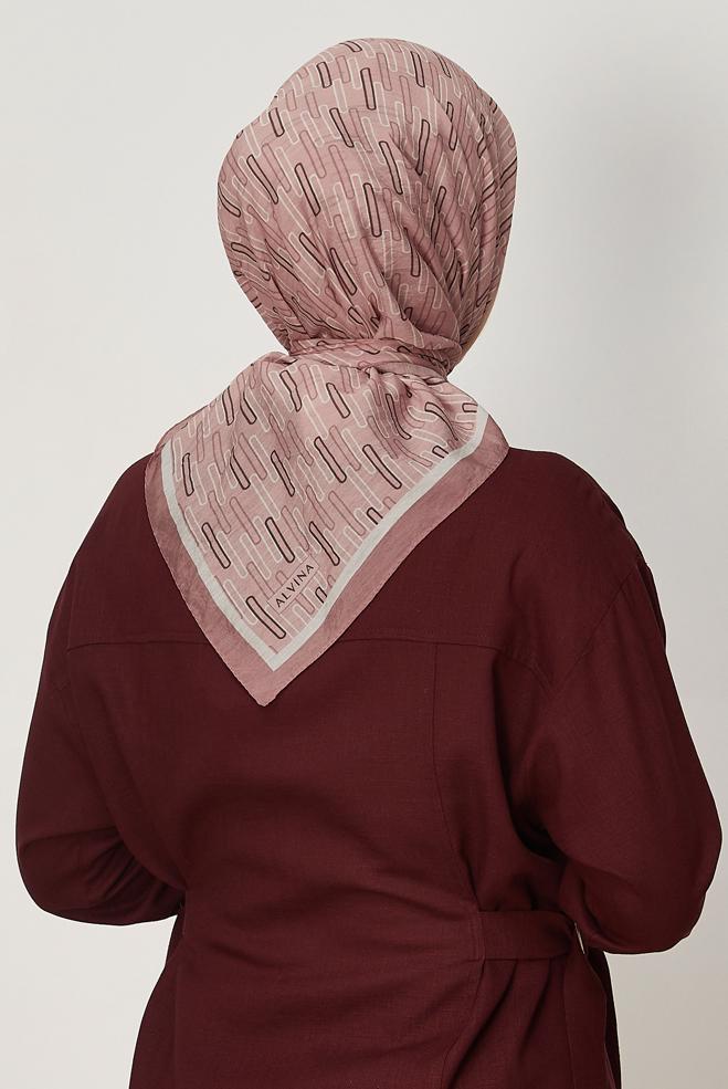 Hijab clothing PINK ALVINA PATTERNED MODAL SCARF 8672 - ALVİNA