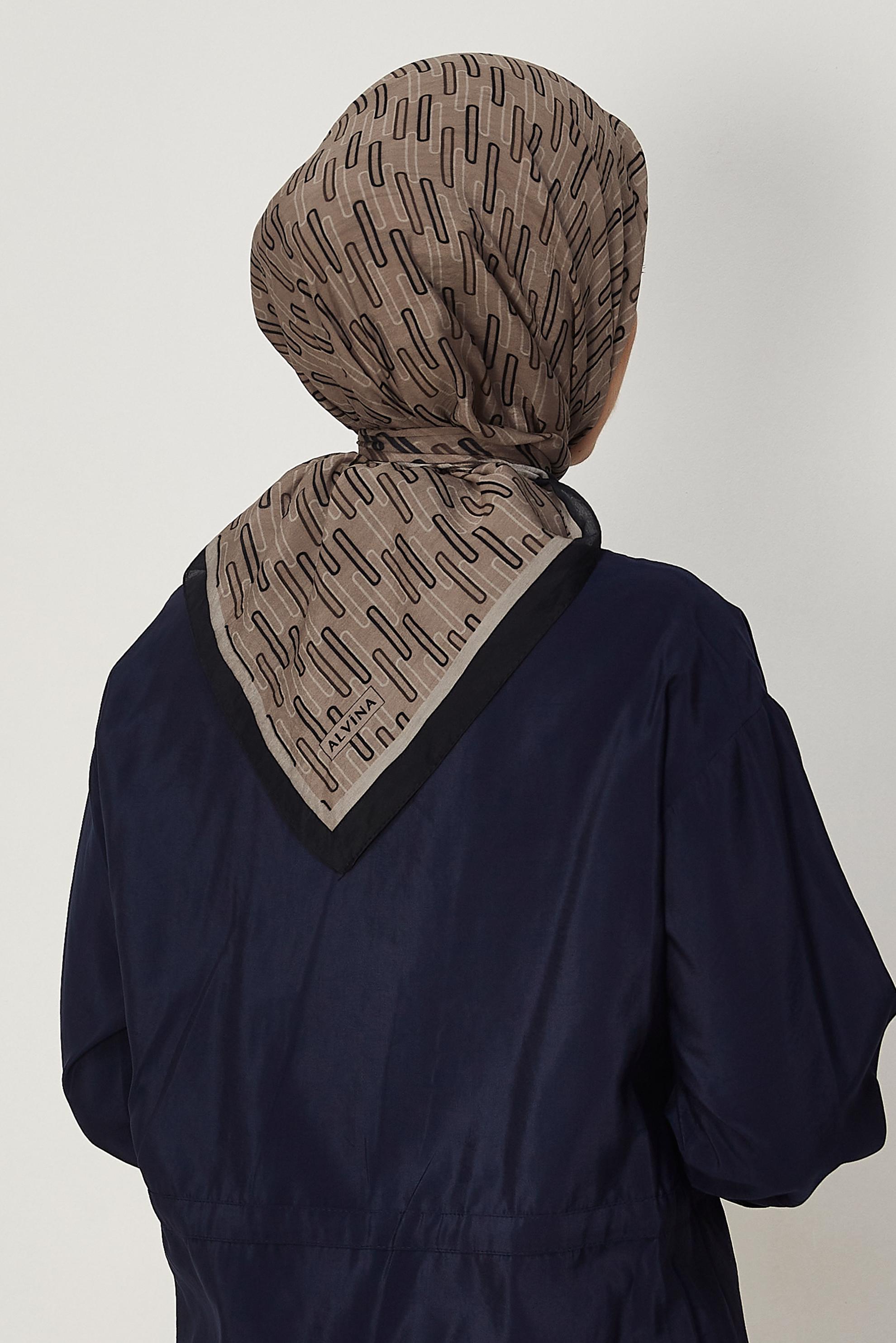 Hijab clothing BROWN ALVINA PATTERNED MODAL SCARF 8672