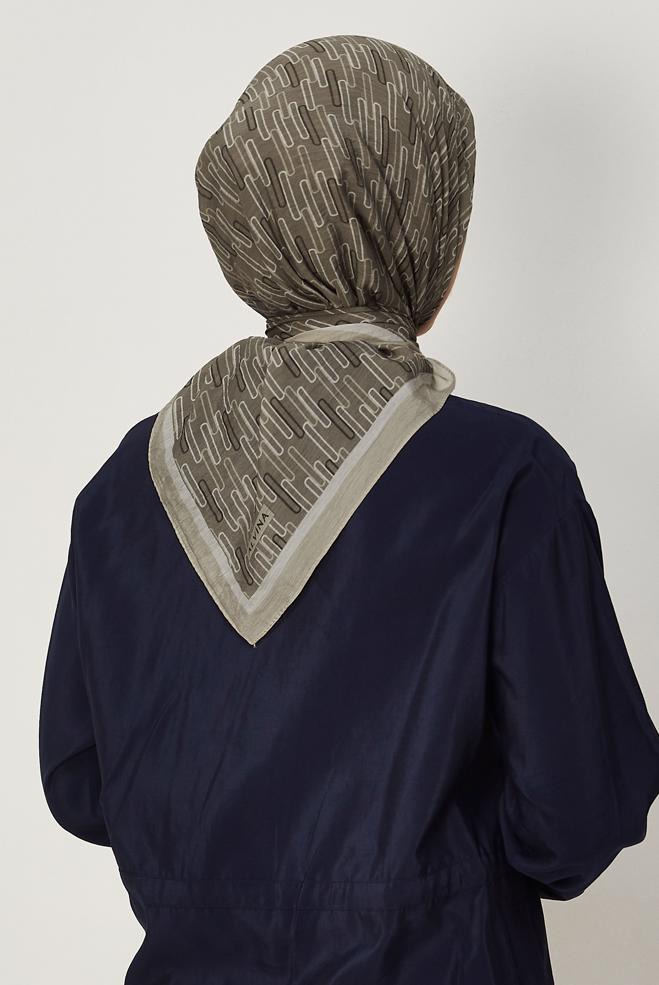Hijab clothing MINK ALVINA PATTERNED MODAL SCARF 8672 - ALVİNA