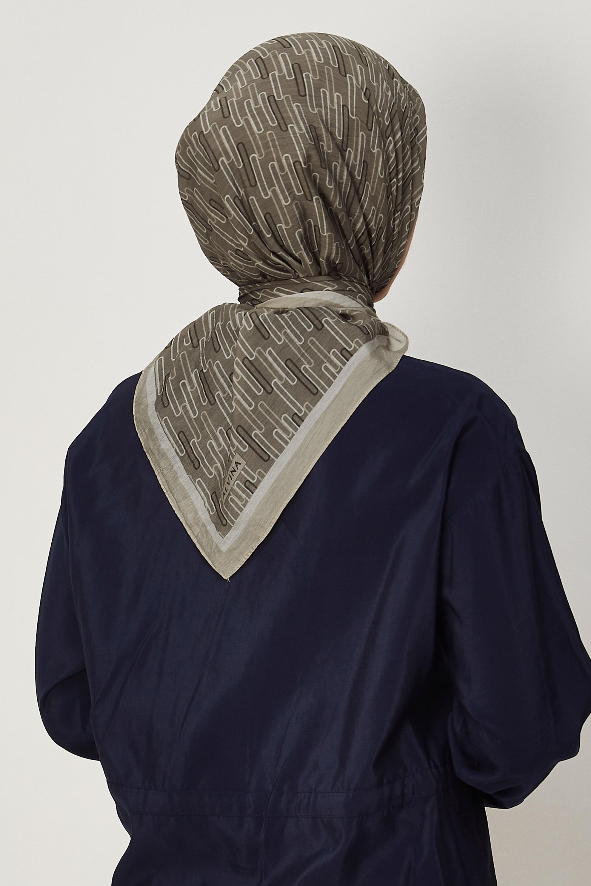 Hijab clothing MINK ALVINA PATTERNED MODAL SCARF 8672