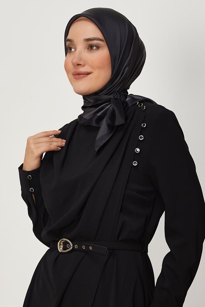 Vêtements hijab NOIR ALVINA ÉCHARPE 8673 - ALVİNA