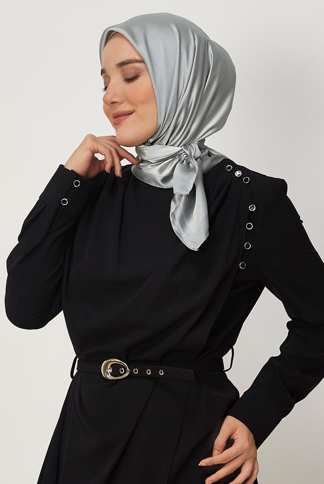 Vêtements hijab ARGENT ALVINA ÉCHARPE 8673 - ALVİNA