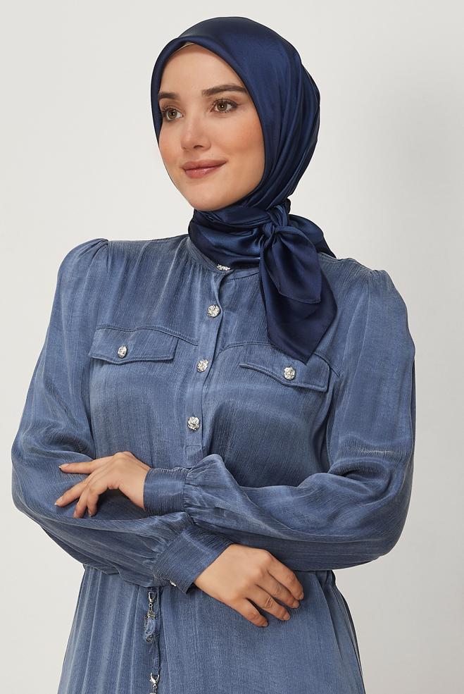 Vêtements hijab BLEU MARINE ALVINA ÉCHARPE 8673 - ALVİNA
