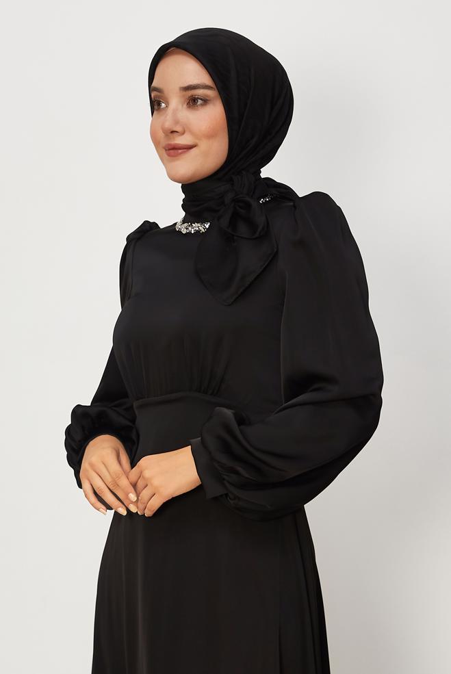 Vêtements hijab NOIR ALVINA JACQUARD ÉCHARPE 8679 - ALVİNA
