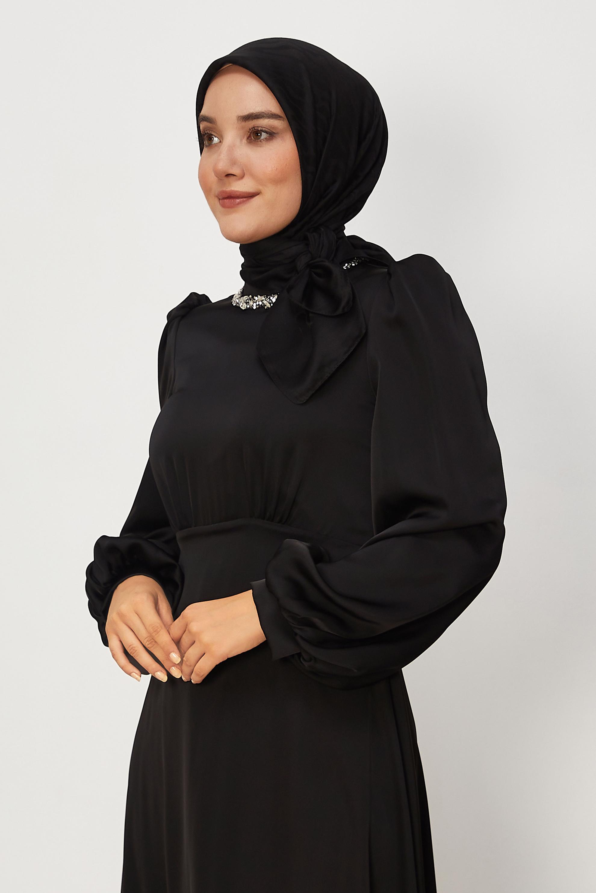 Vêtements hijab NOIR ALVINA JACQUARD ÉCHARPE 8679