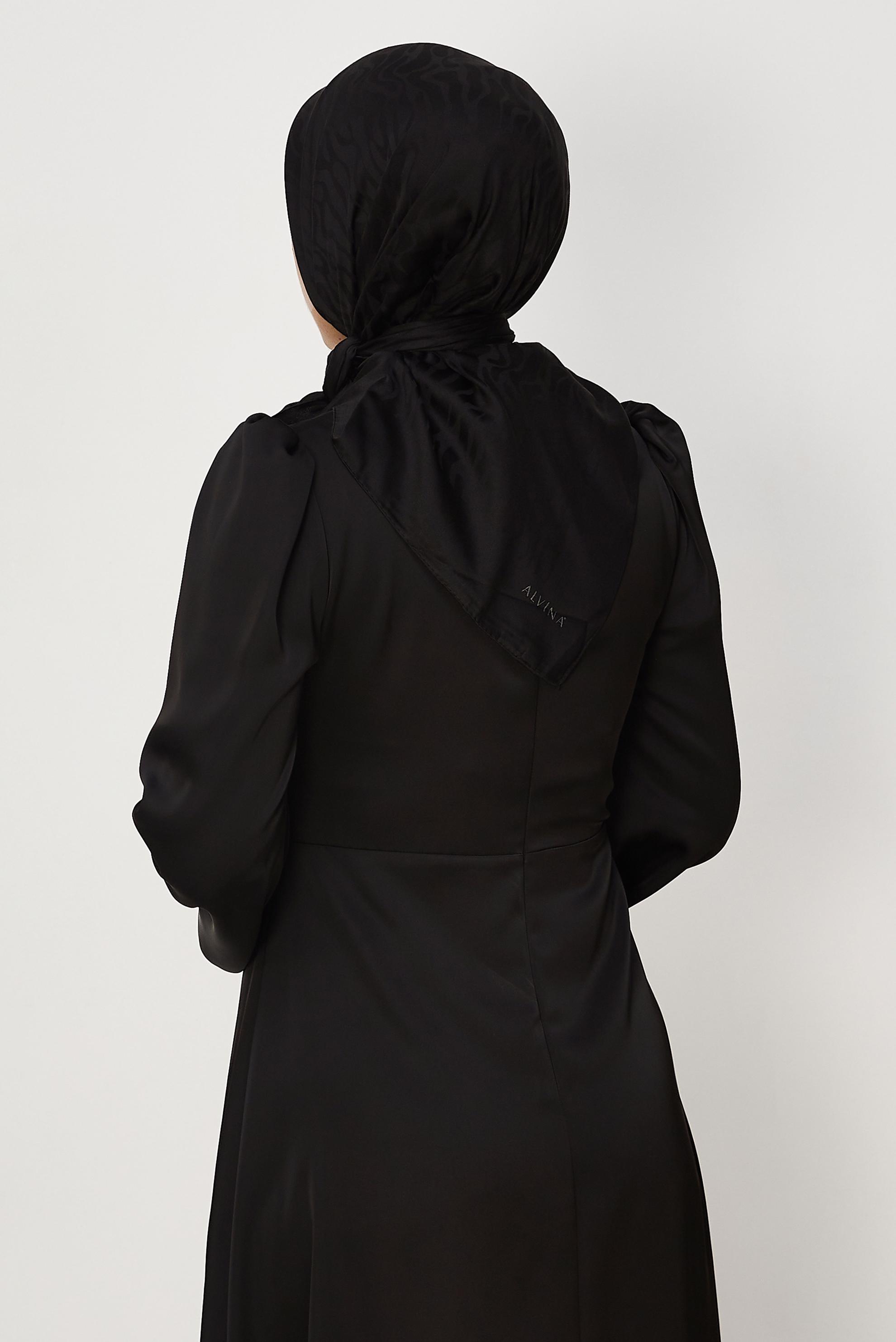 Vêtements hijab NOIR ALVINA JACQUARD ÉCHARPE 8679
