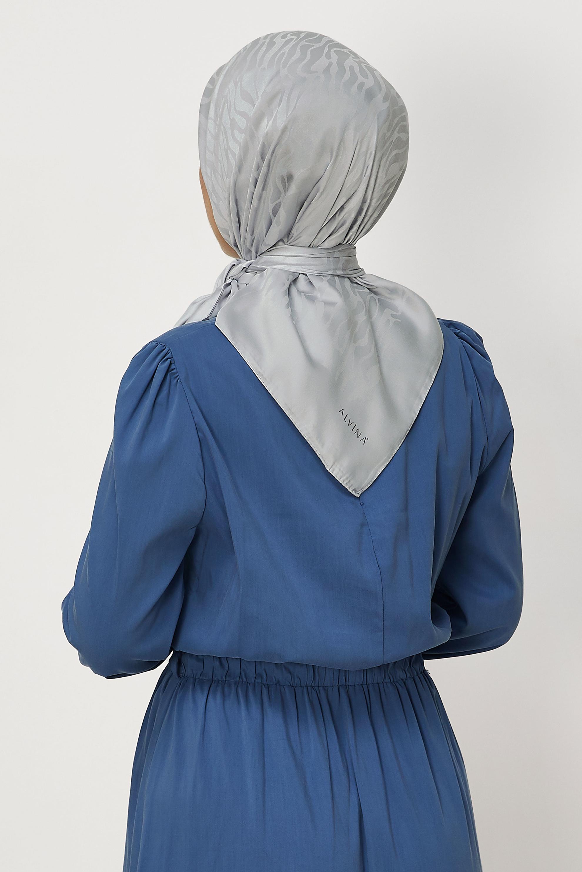 Vêtements hijab GRIS ALVINA JACQUARD ÉCHARPE 8679