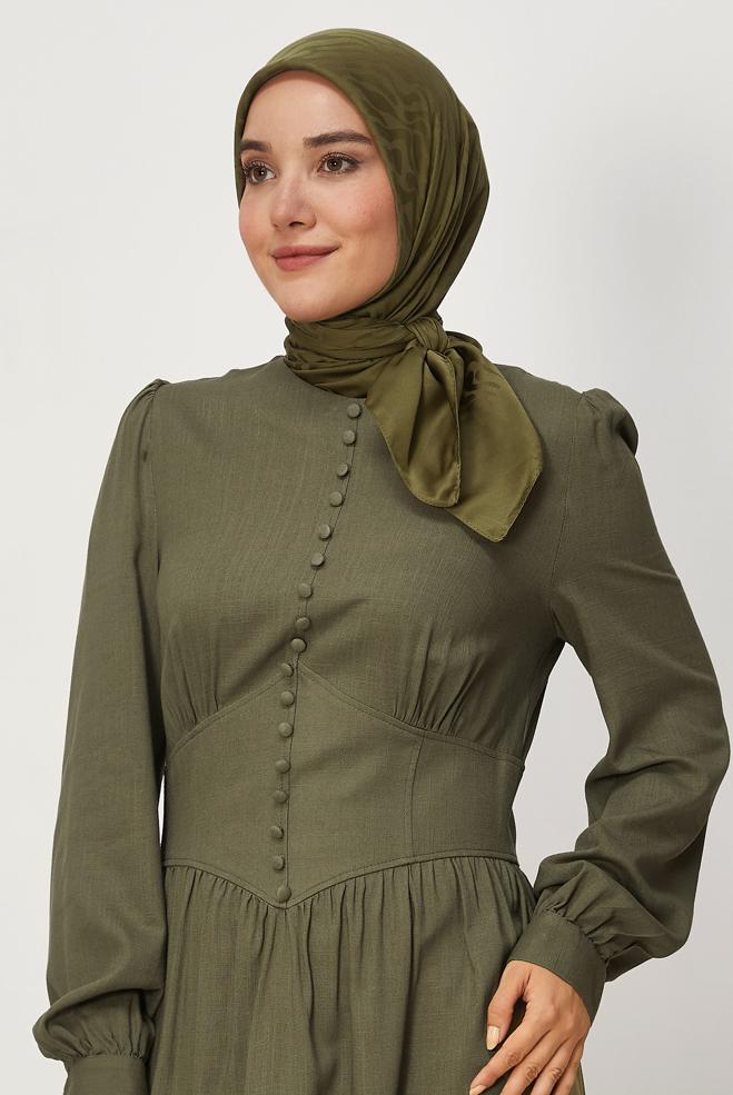 Vêtements hijab KAKI ALVINA JACQUARD ÉCHARPE 8679 - ALVİNA