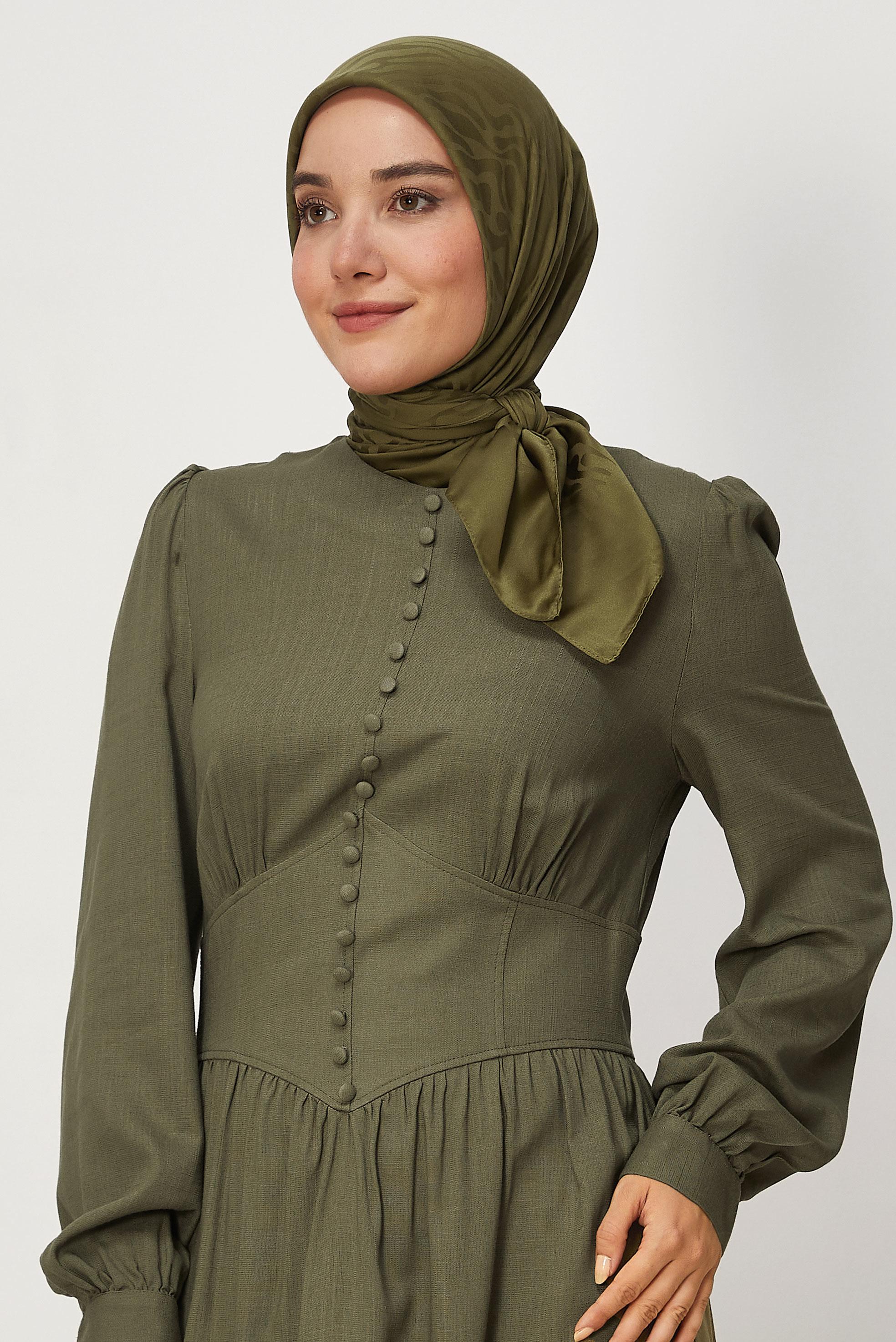 Vêtements hijab KAKI ALVINA JACQUARD ÉCHARPE 8679