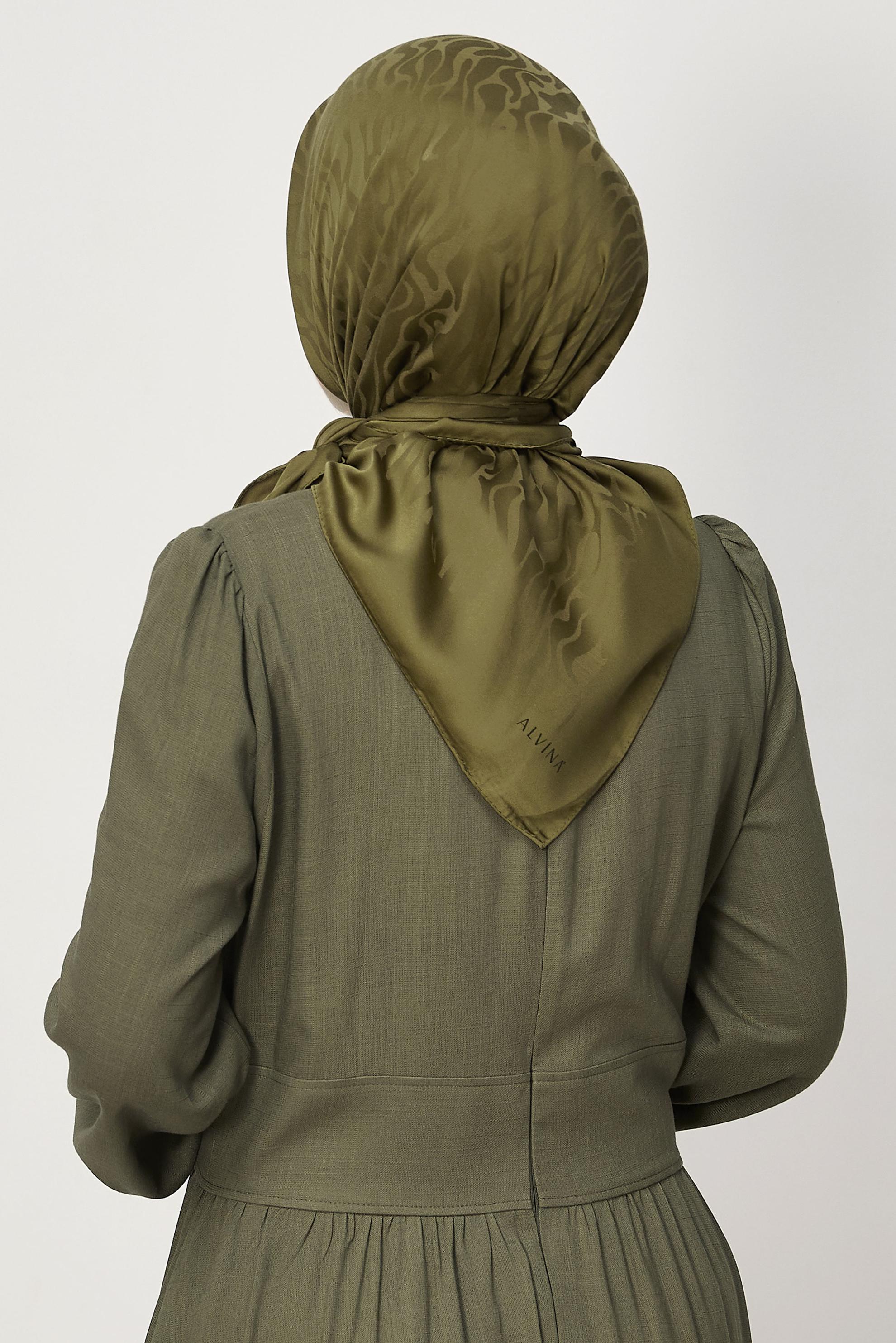 Vêtements hijab KAKI ALVINA JACQUARD ÉCHARPE 8679