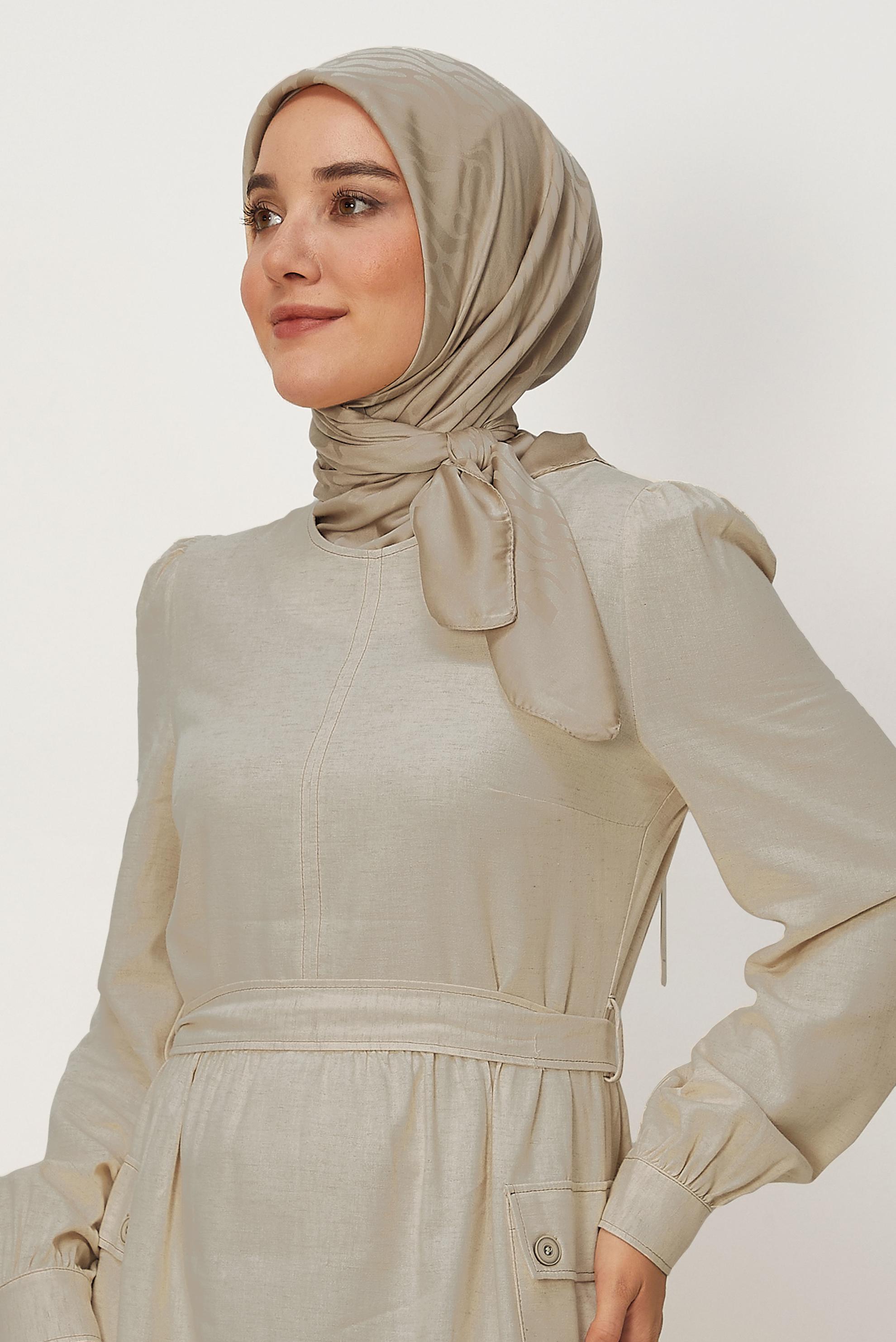 Vêtements hijab BEIGE ALVINA JACQUARD ÉCHARPE 8679