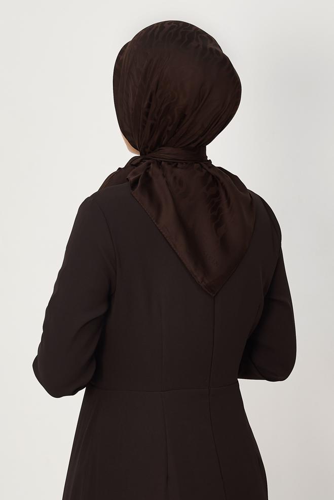 Vêtements hijab BRUN ALVINA JACQUARD ÉCHARPE 8679 - ALVİNA