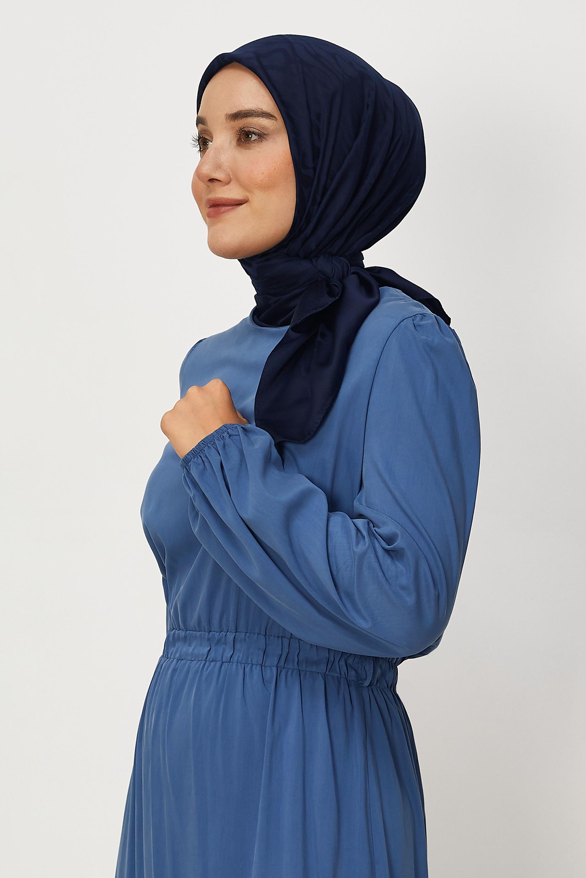 Vêtements hijab BLEU MARINE ALVINA JACQUARD ÉCHARPE 8679