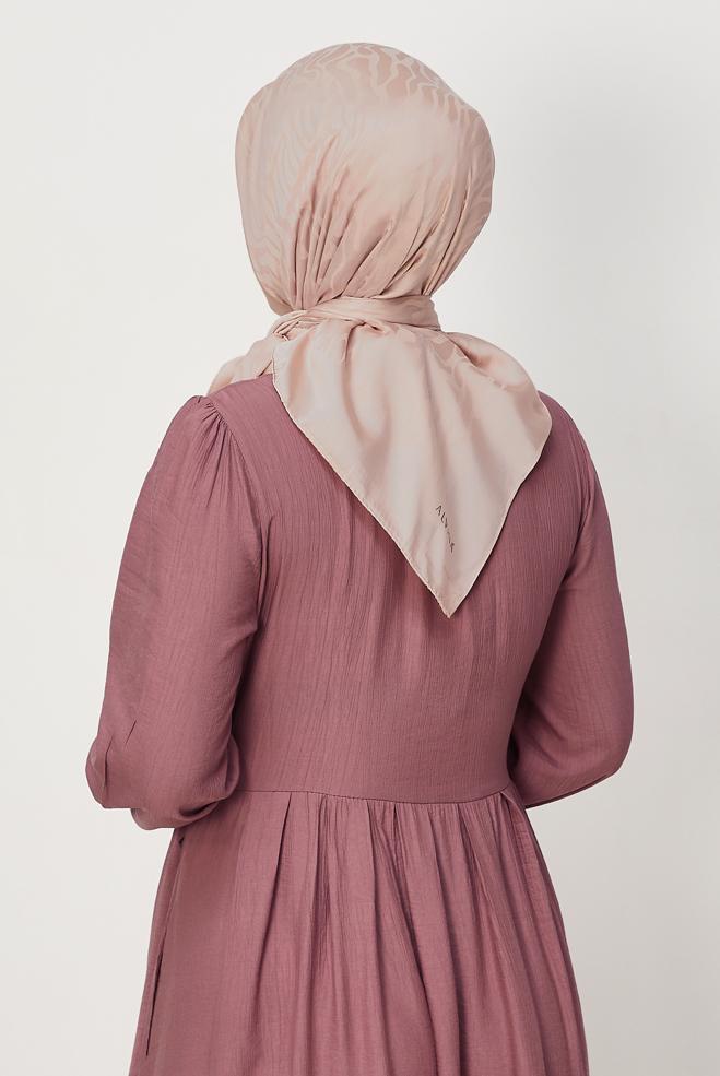 Vêtements hijab POUDRE ALVINA JACQUARD ÉCHARPE 8679 - ALVİNA
