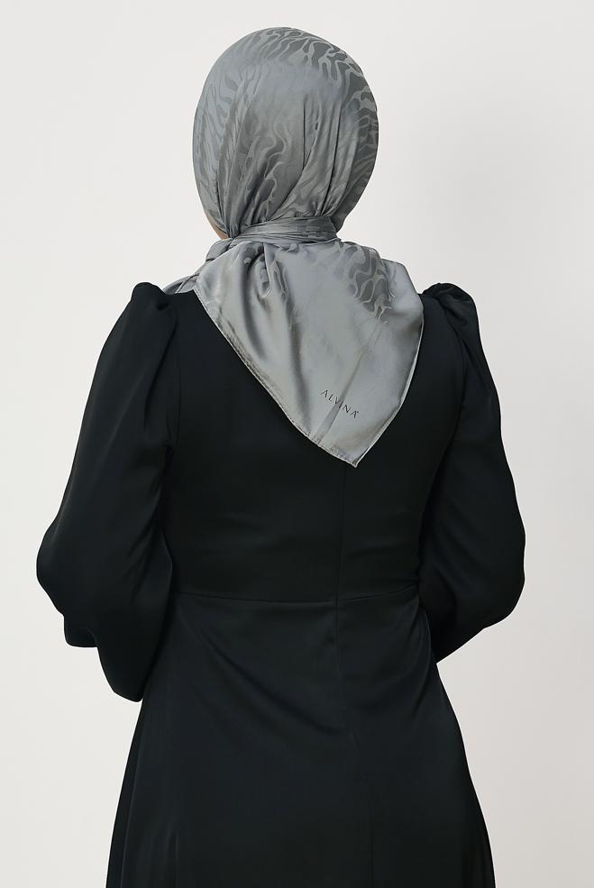 Vêtements hijab GRIS ALVINA JACQUARD ÉCHARPE 8679 - ALVİNA