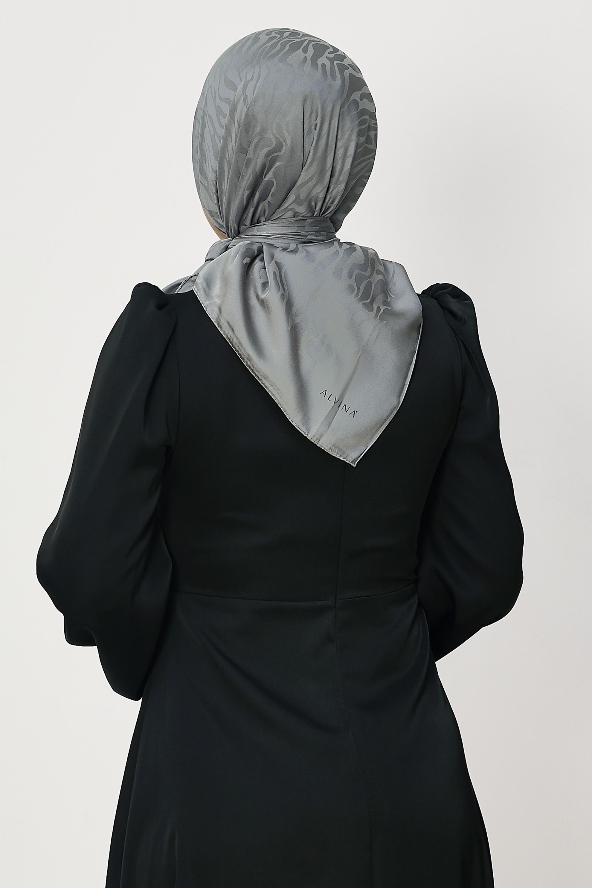 Vêtements hijab GRIS ALVINA JACQUARD ÉCHARPE 8679