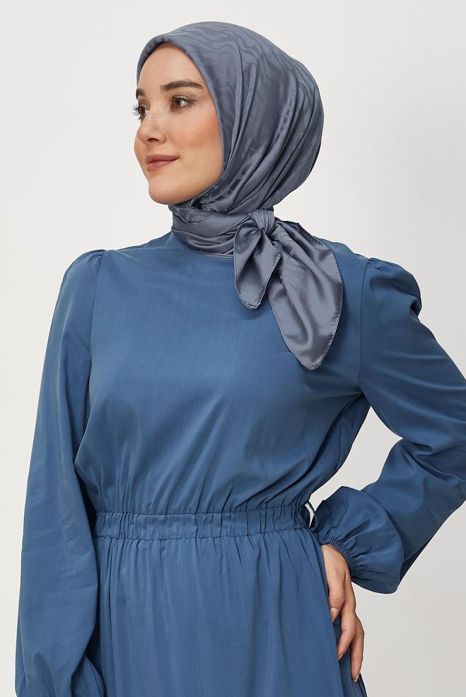 Vêtements hijab BLEU MARINE ALVINA JACQUARD ÉCHARPE 8679 - ALVİNA