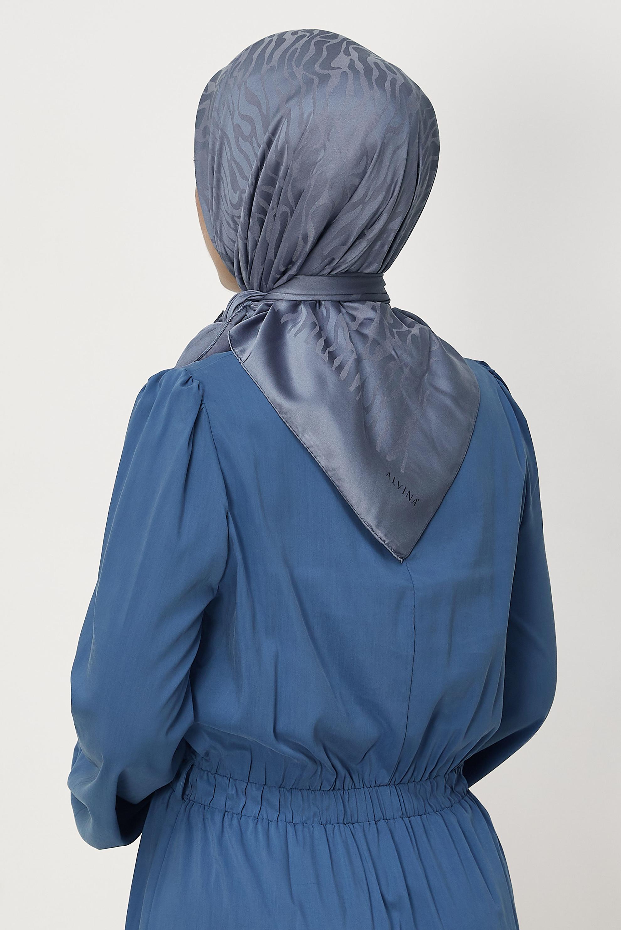Vêtements hijab BLEU MARINE ALVINA JACQUARD ÉCHARPE 8679
