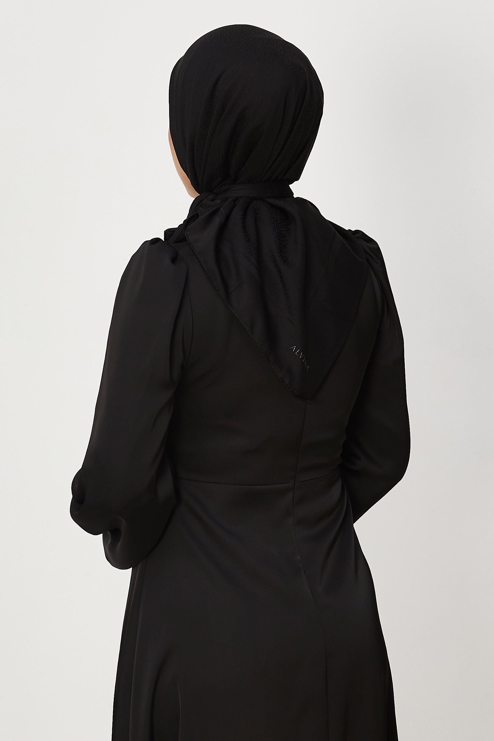 Vêtements hijab NOIR ALVINA JACQUARD ÉCHARPE 8680