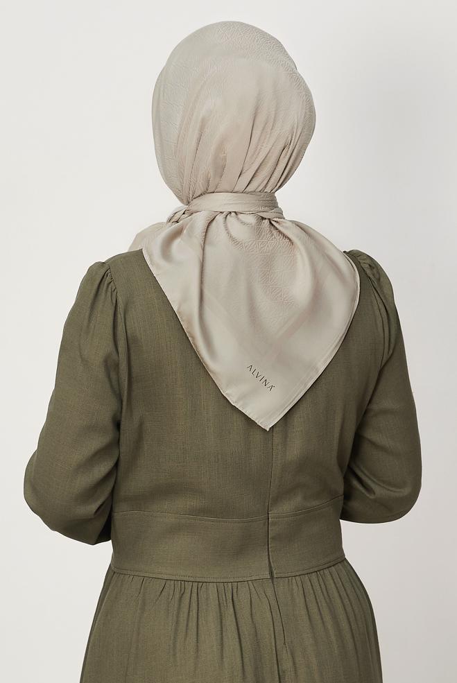 Vêtements hijab BRUN ALVINA JACQUARD ÉCHARPE 8680 - ALVİNA