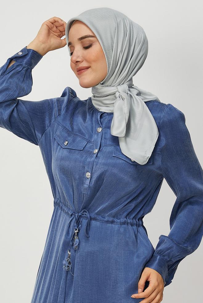 Vêtements hijab GRIS ALVINA JACQUARD ÉCHARPE 8680 - ALVİNA