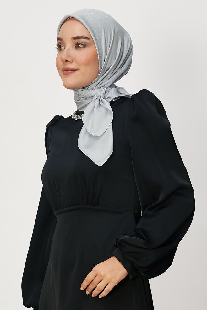 Vêtements hijab BRUN ALVINA JACQUARD ÉCHARPE 8680 - ALVİNA