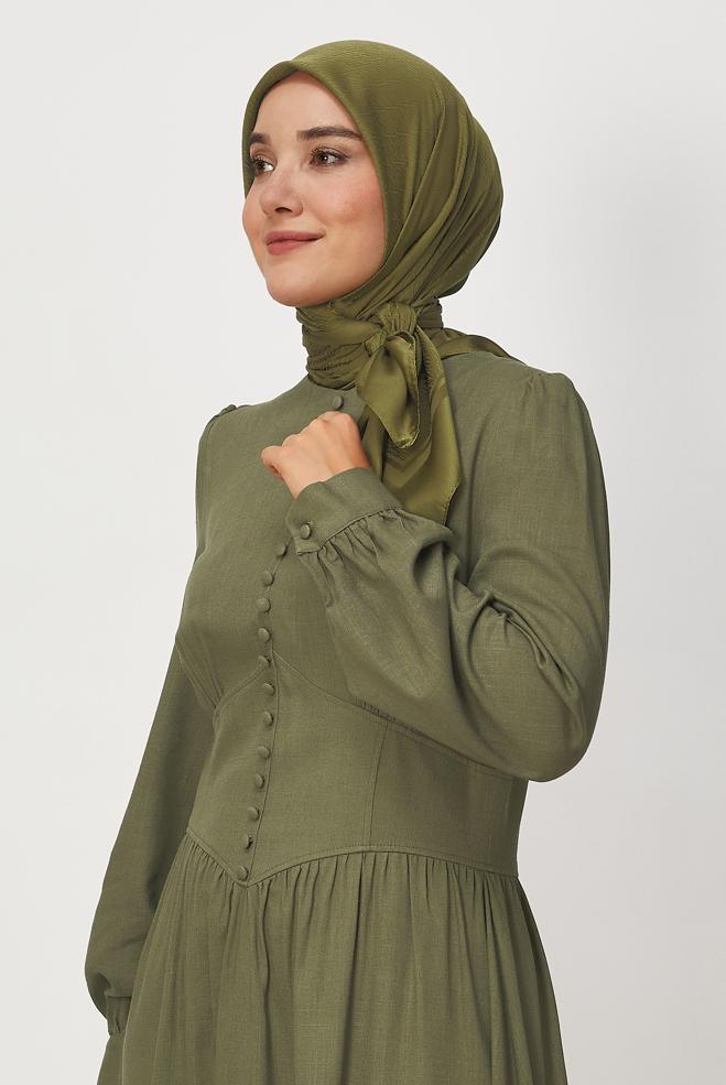 Vêtements hijab KAKI ALVINA JACQUARD ÉCHARPE 8680 - ALVİNA