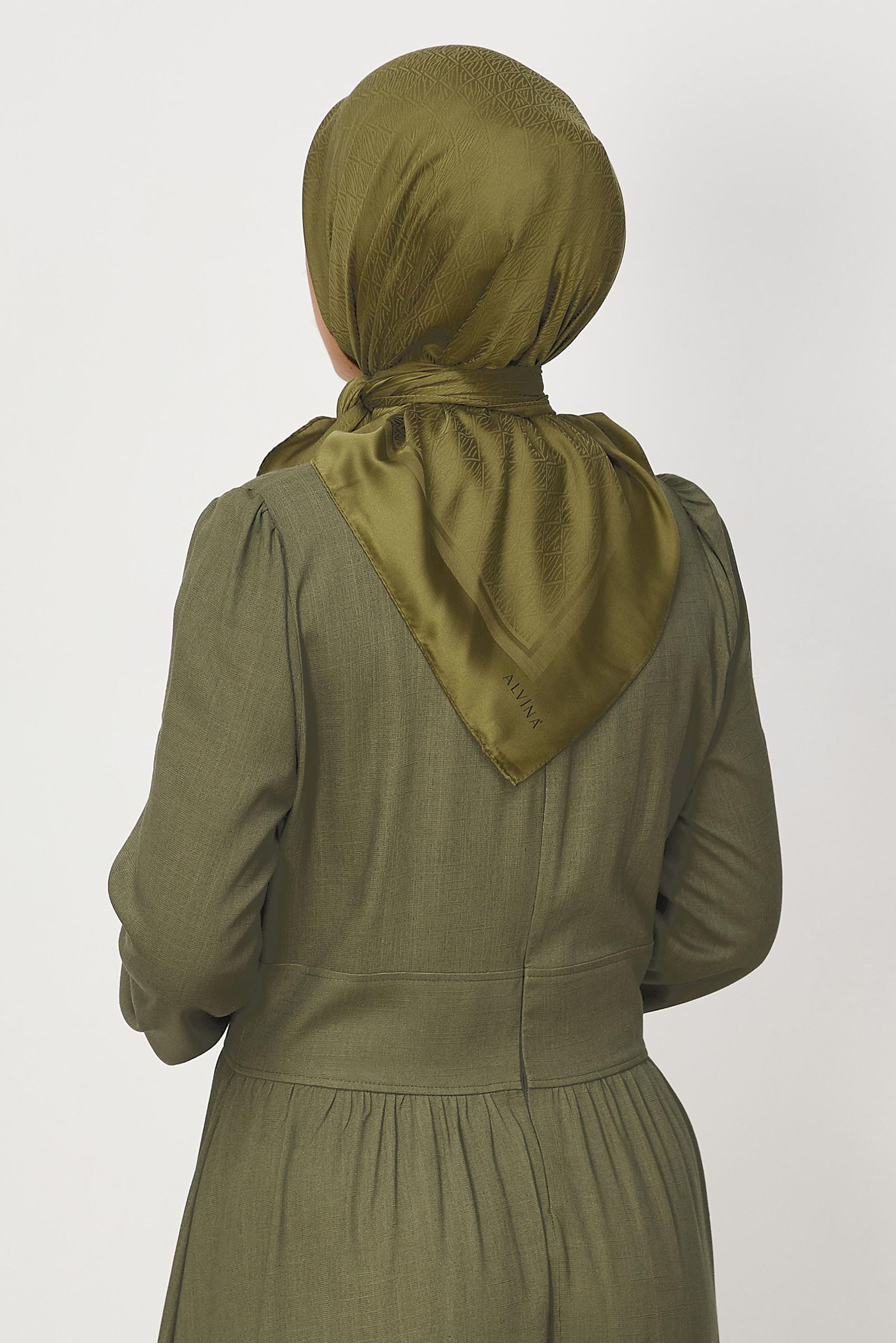 Vêtements hijab KAKI ALVINA JACQUARD ÉCHARPE 8680