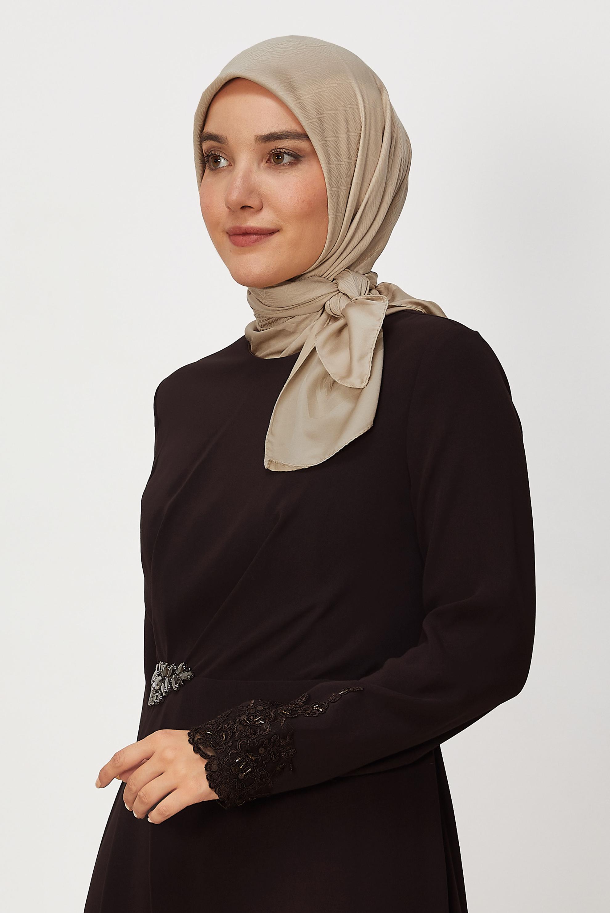 Vêtements hijab BEIGE ALVINA JACQUARD ÉCHARPE 8680