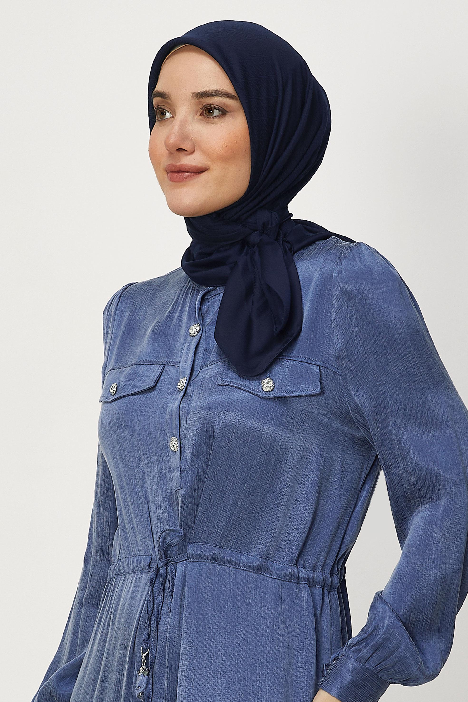 Vêtements hijab BLEU MARINE ALVINA JACQUARD ÉCHARPE 8680