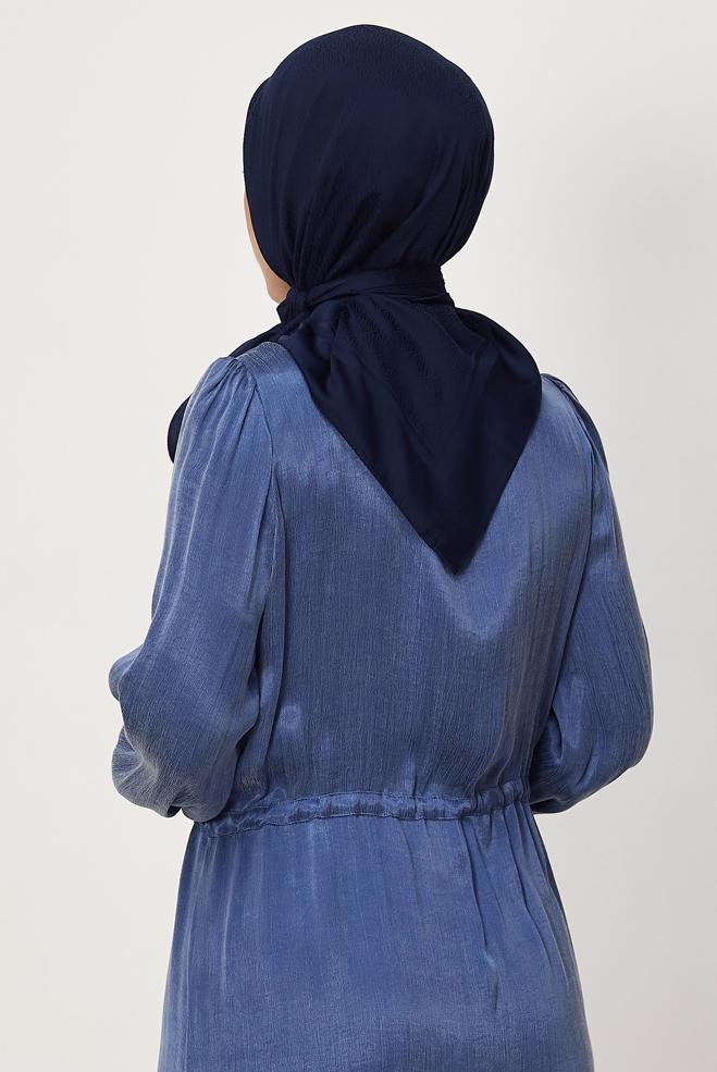 Vêtements hijab BLEU MARINE ALVINA JACQUARD ÉCHARPE 8680 - ALVİNA