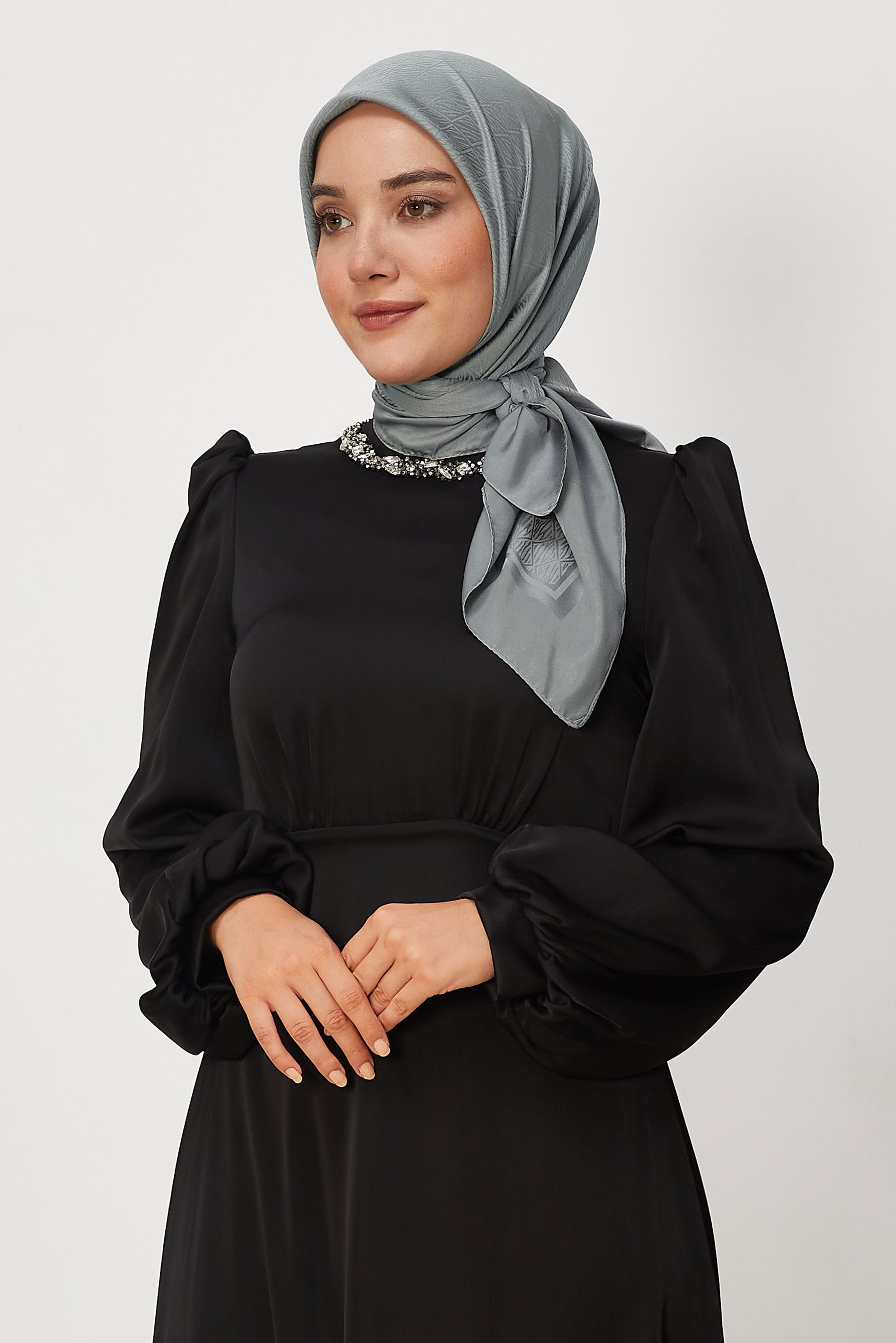 Vêtements hijab GRIS ALVINA JACQUARD ÉCHARPE 8680