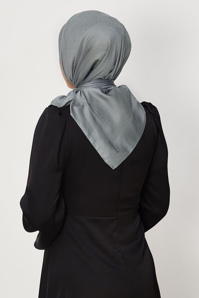 Vêtements hijab GRIS ALVINA JACQUARD ÉCHARPE 8680 - ALVİNA