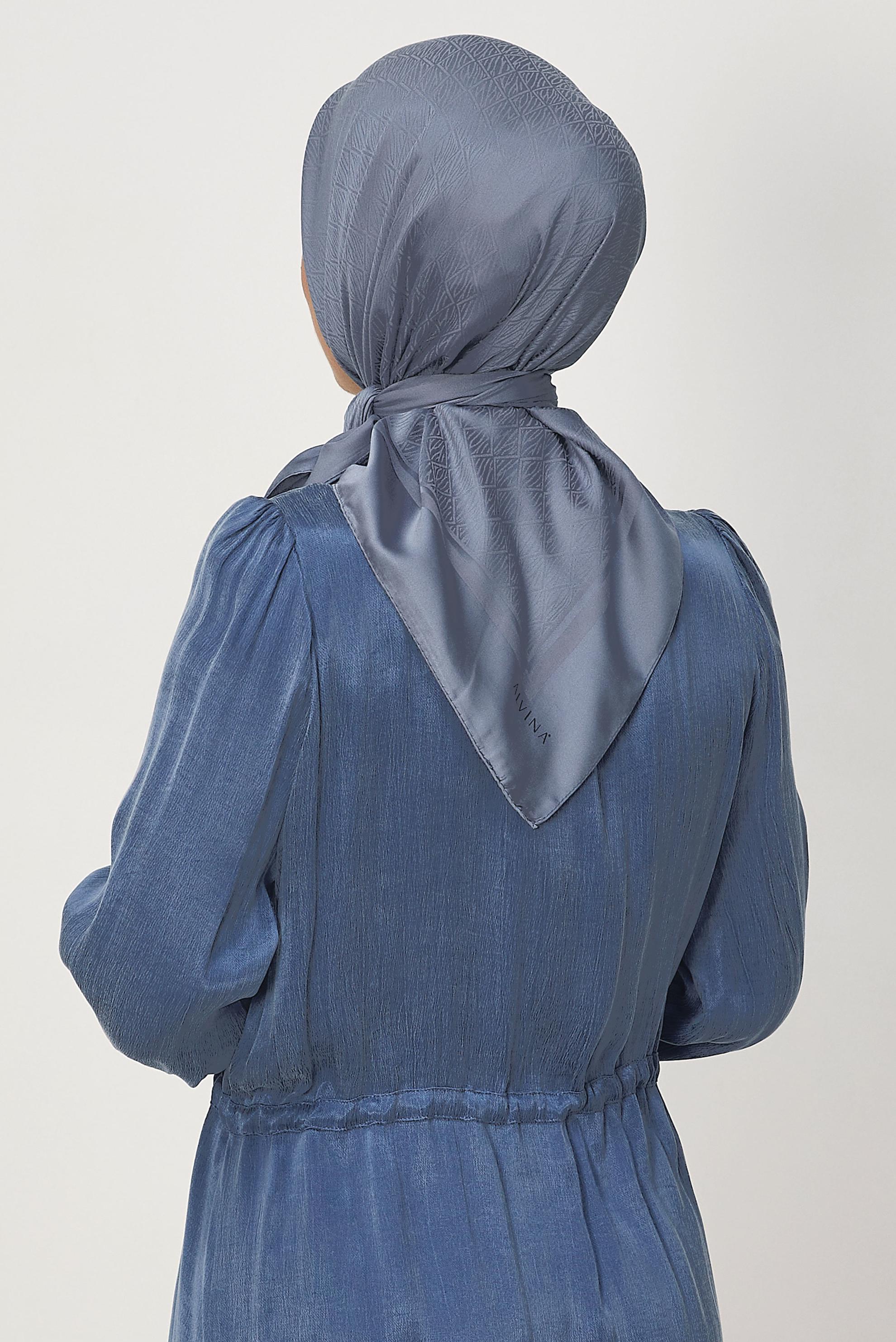 Vêtements hijab BLEU MARINE ALVINA JACQUARD ÉCHARPE 8680