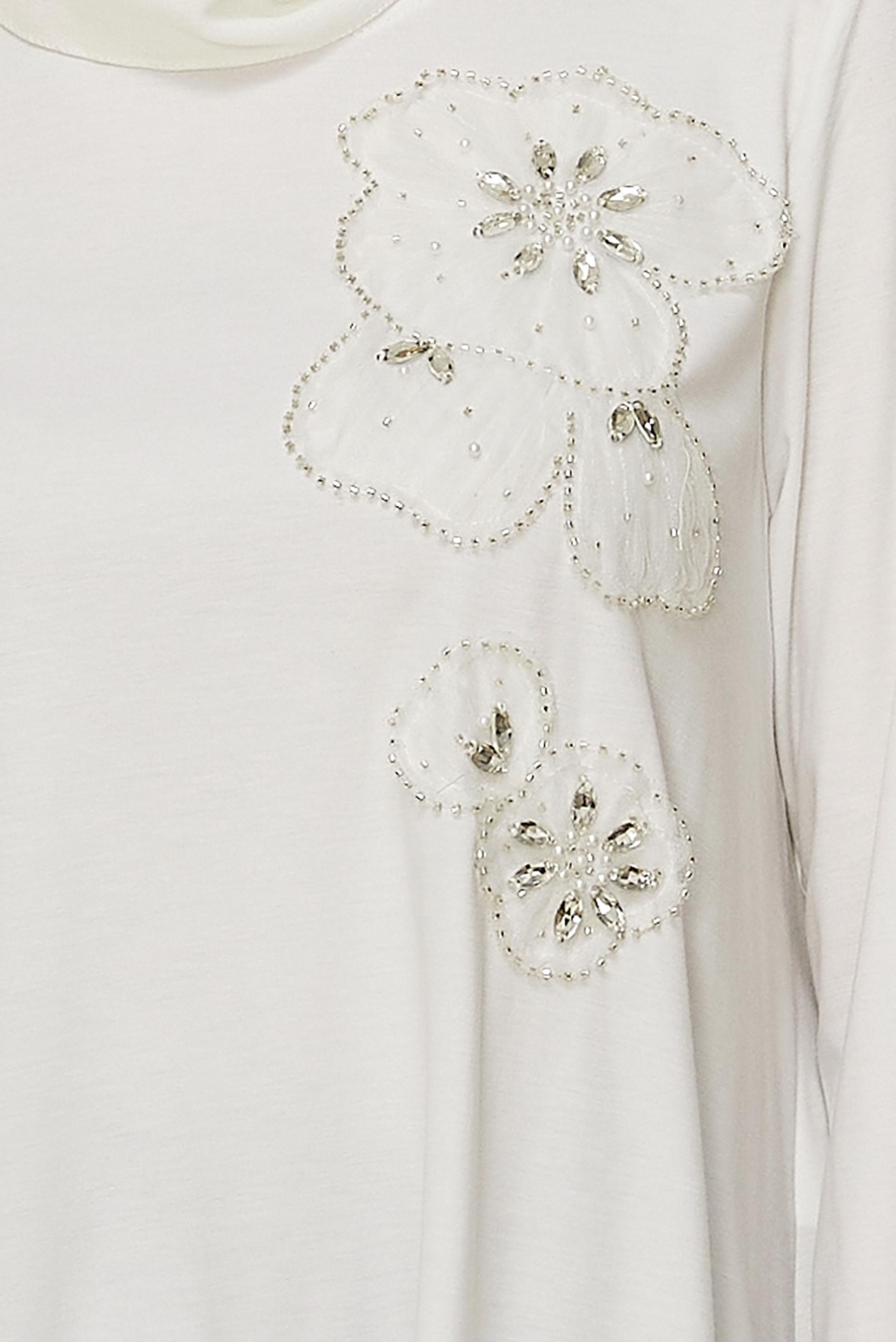 Hijab clothing WHITE GEM AND BEAD DETAILED TRACKSUIT TUNIC 45740