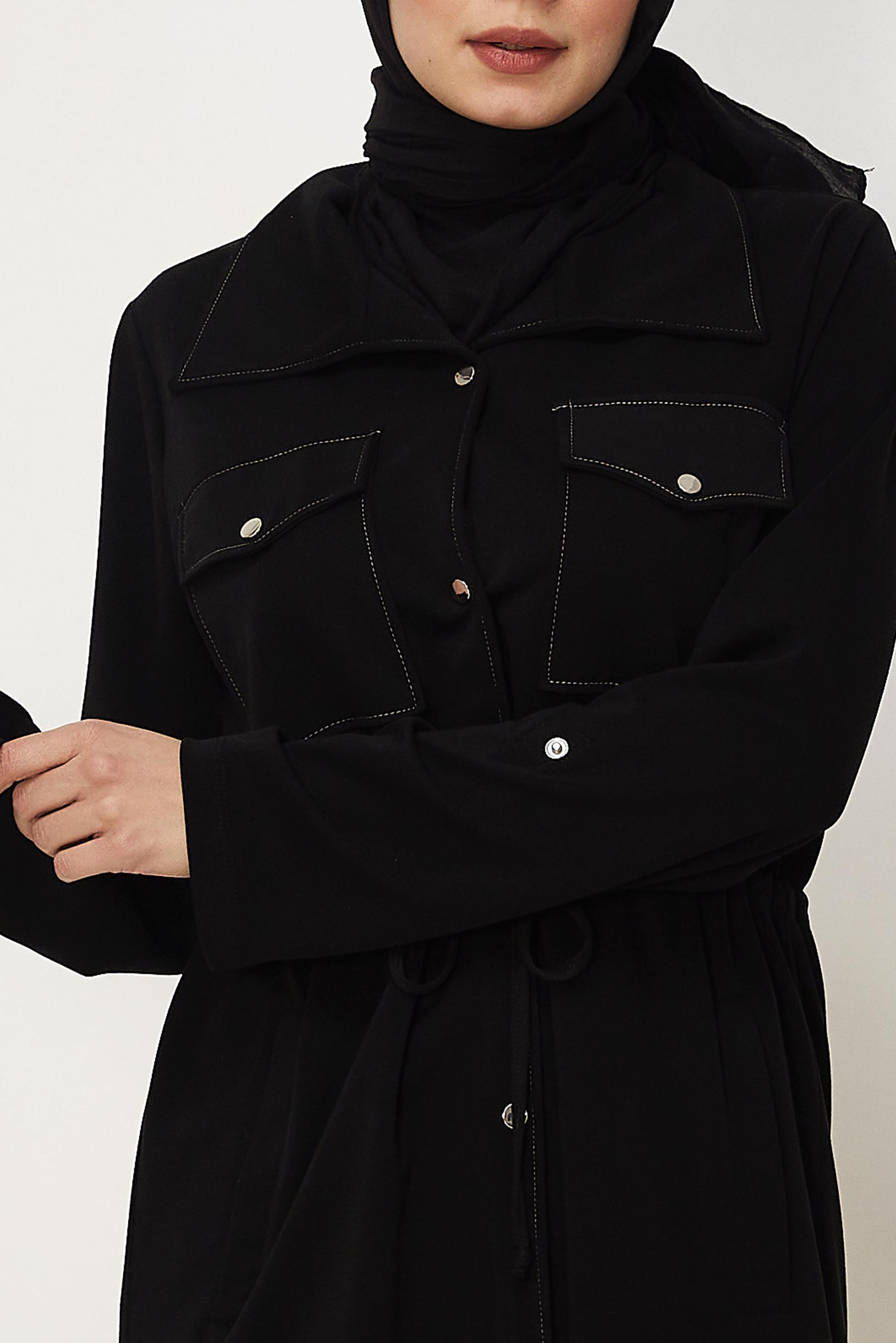 Hijab-Kleidung SCHWARZ HOSENANZUG MIT GESMOKTER TAILLE 46332